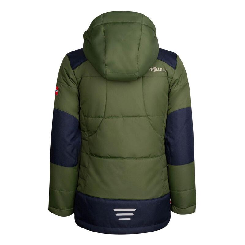 Parka d'hiver pour enfants Narvik vert forêt/orange