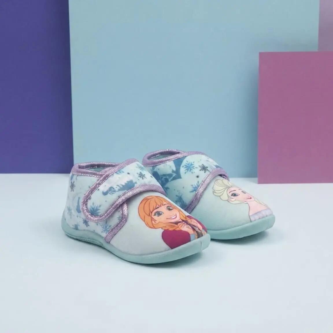 Kinderpantoffellaarsjes antislip lichtblauw Frozen 7/7