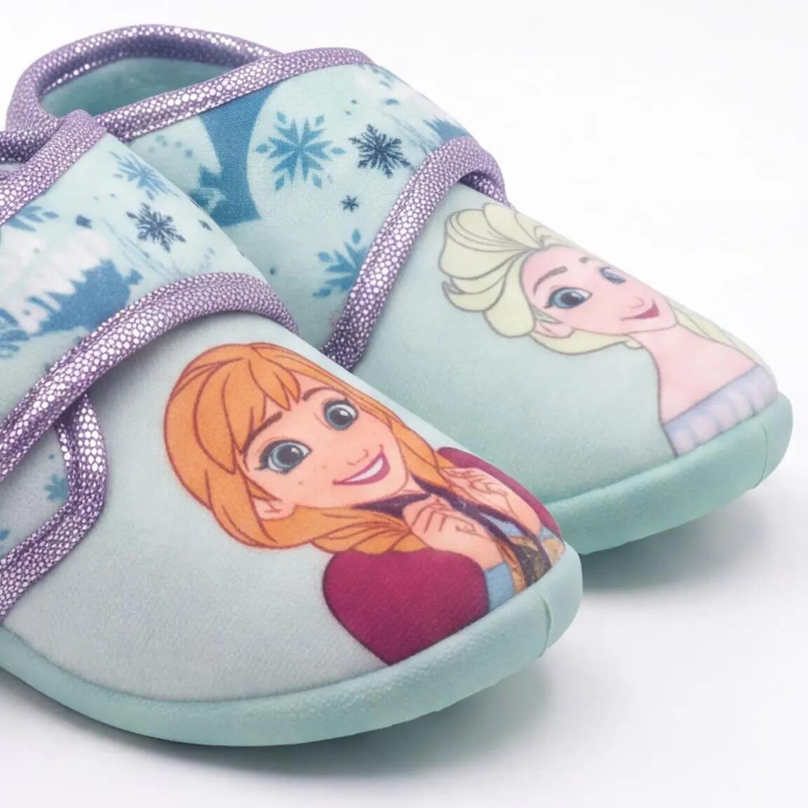Kinderpantoffellaarsjes antislip lichtblauw Frozen 5/7