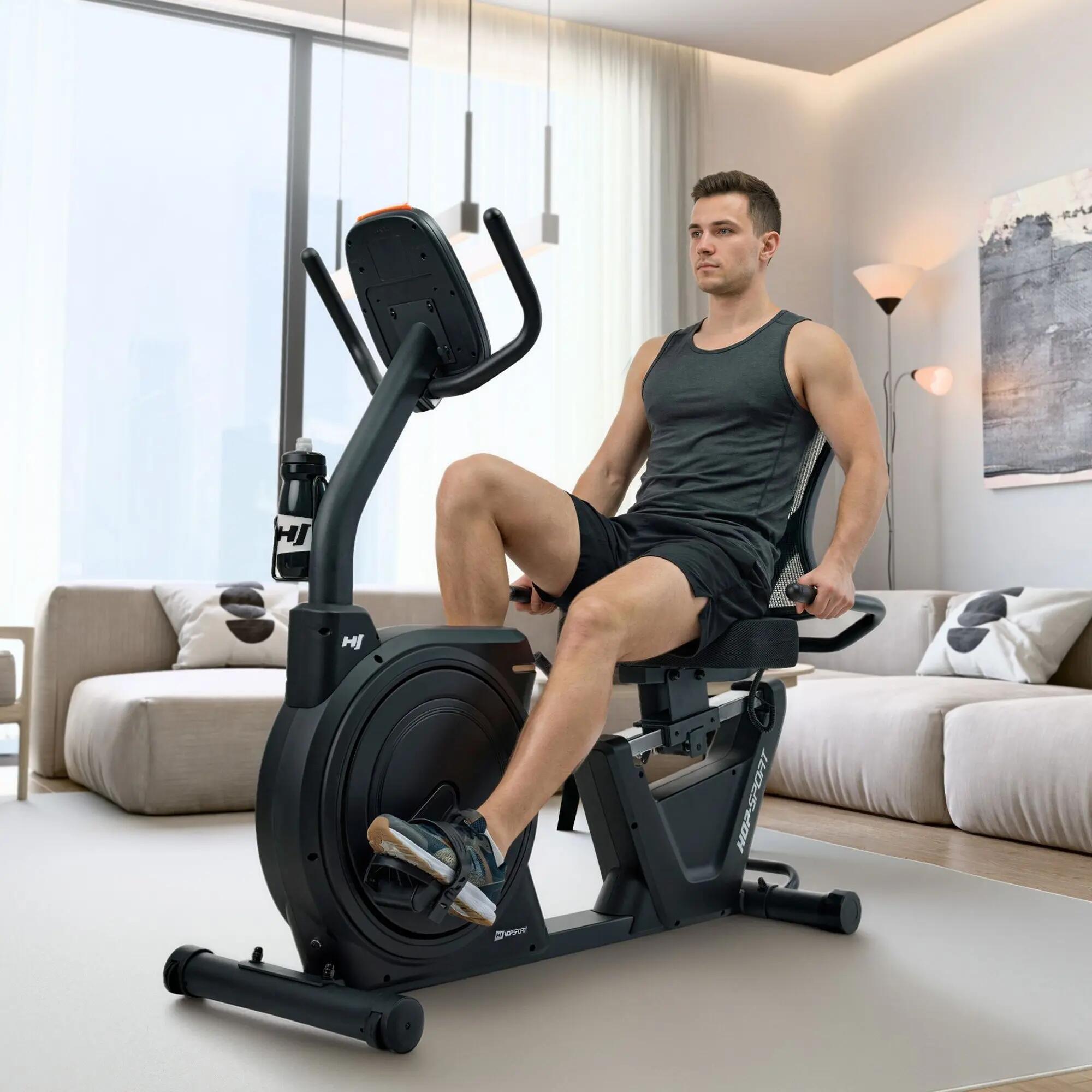 Bicicleta reclinada electromagnética HS-5000L Ranker Negro/Dorado 5/7
