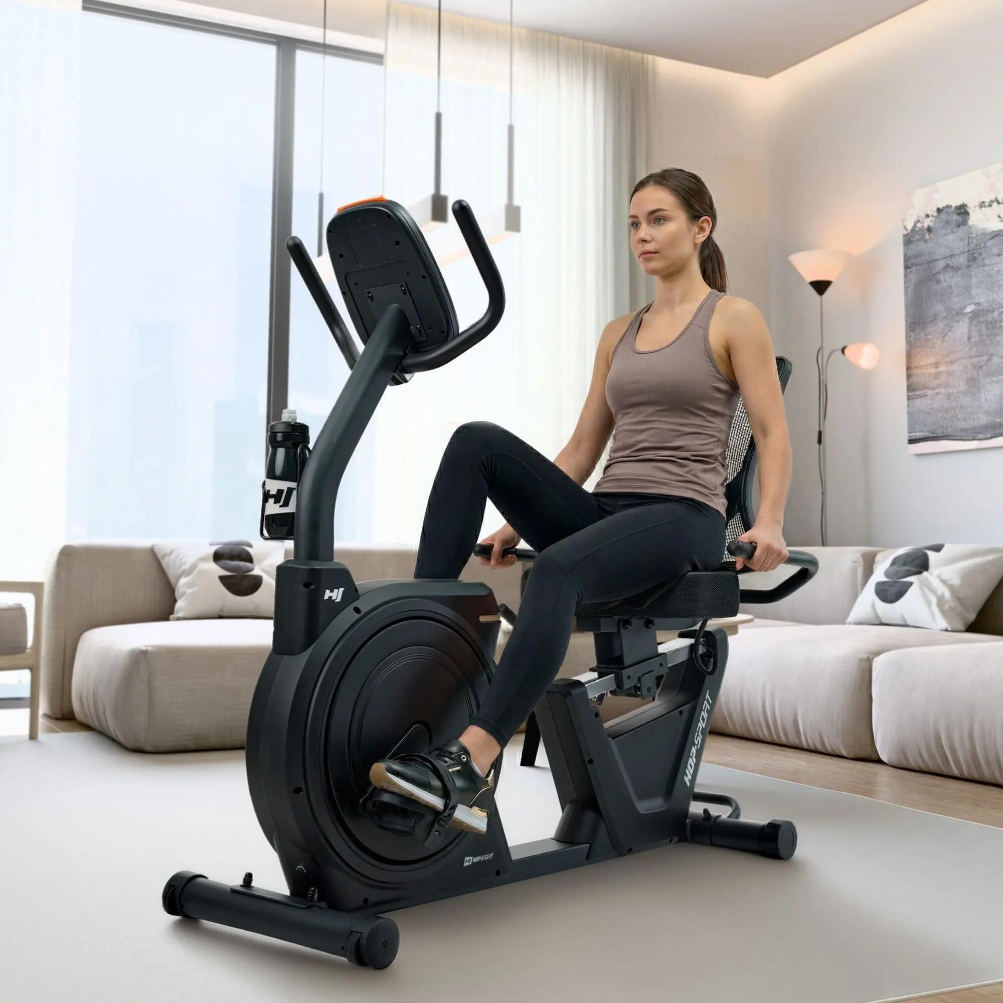 Bicicleta reclinada electromagnética HS-5000L Ranker Negro/Dorado 4/7
