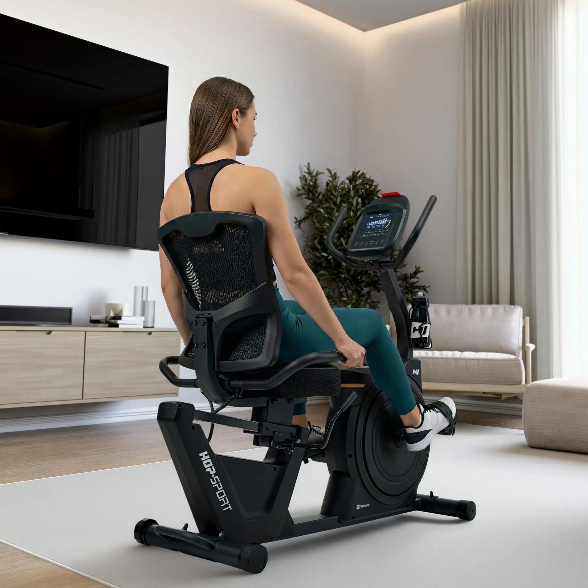 Bicicleta reclinada electromagnética HS-5000L Ranker Negro/Dorado 2/7
