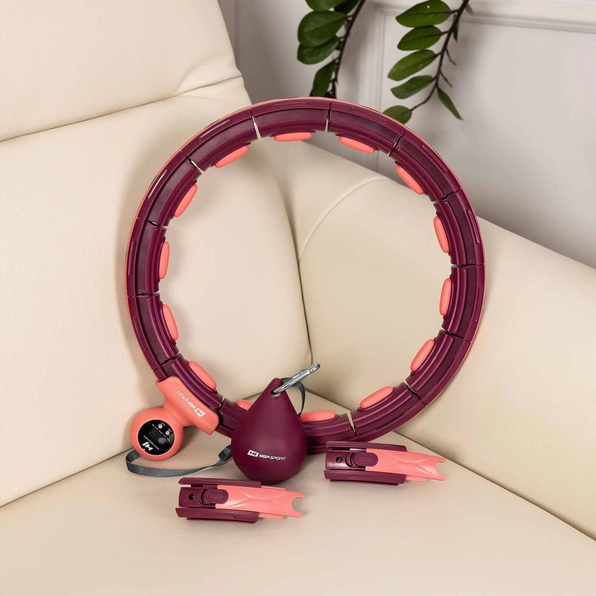 Hula hoop per fitness con peso e contatore, rosa scuro 7/7