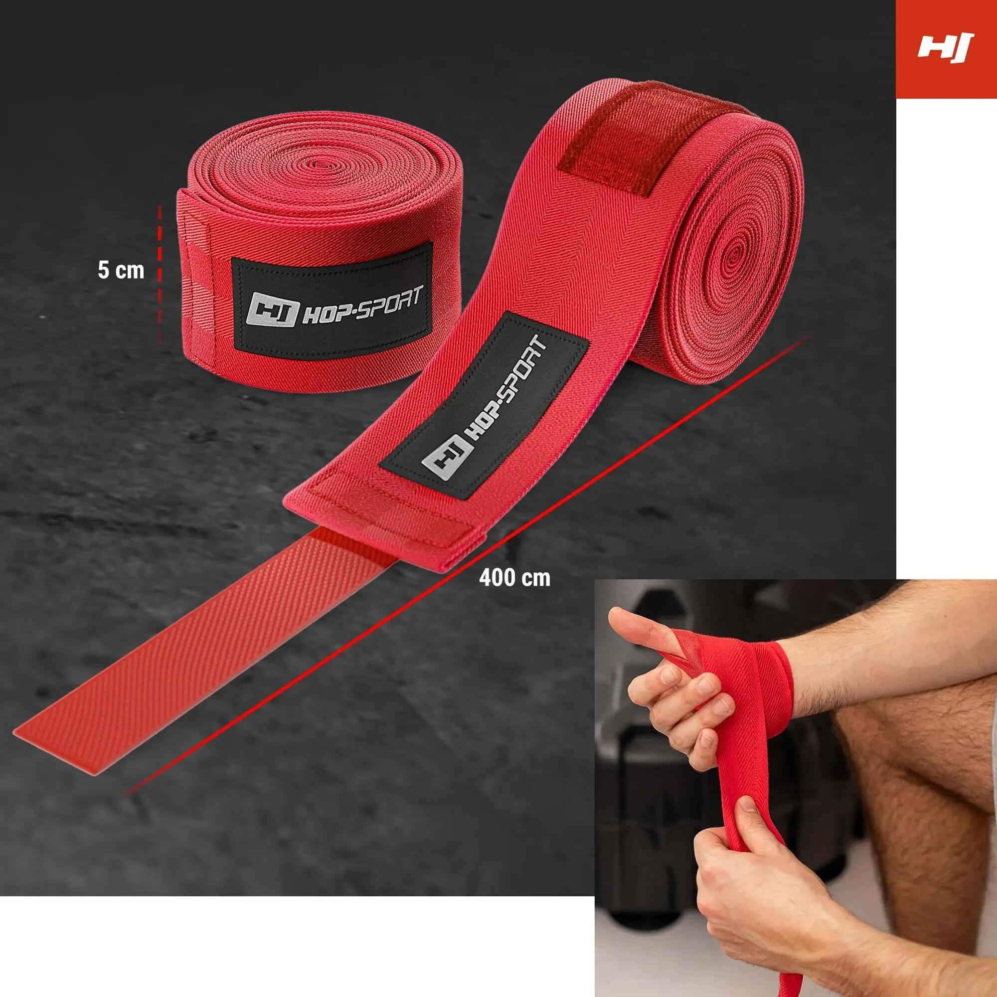 Boxbandagen 4m Hop-Sport rot 4/7