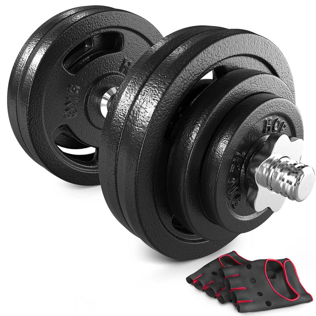 Комплект гири 1x30kg Hop-Sport HS-ID1x30 регулируем с ръкавици
