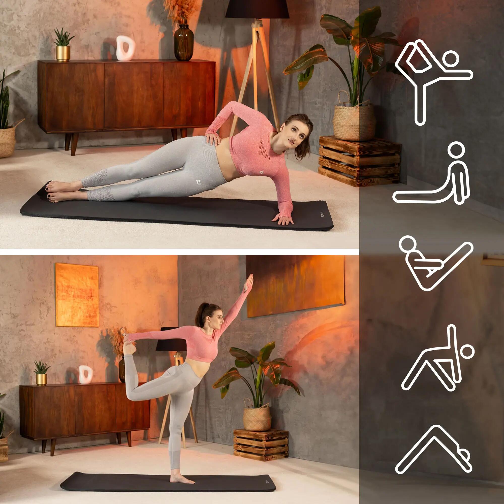 Fitness edzőszőnyeg NBR 1,5cm - 190x80cm, csúszásmentes 6/7