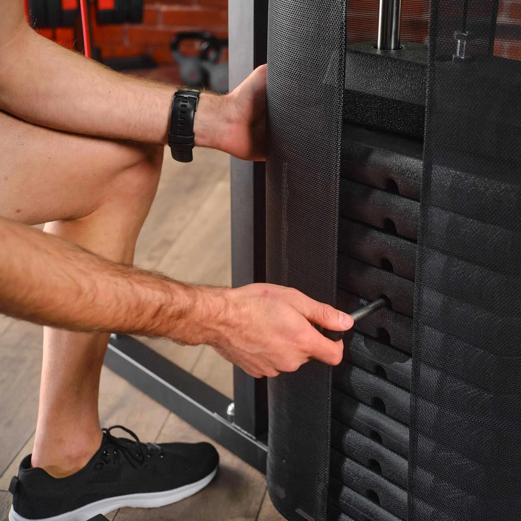 Palestra con sacco da boxe a 3 postazioni HS-1054K, Power Rack 6/7