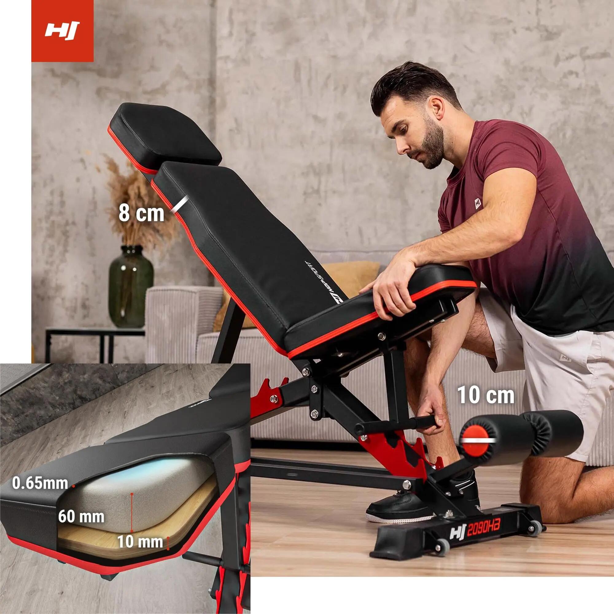 Verstelbare fitnessbank Hop-Sport HS-2090HB 6/7