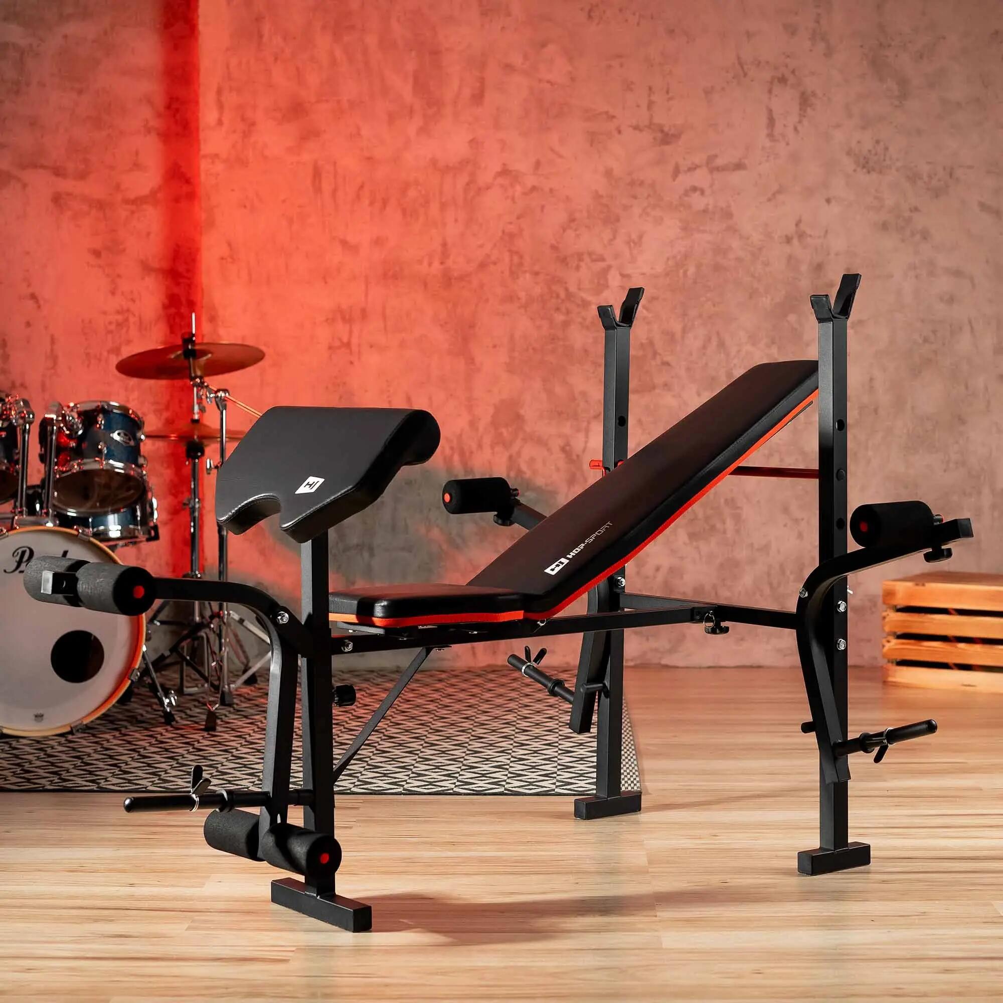 Hop-Sport Premium 135kg testépítő szett HS-1055 paddal 5/7