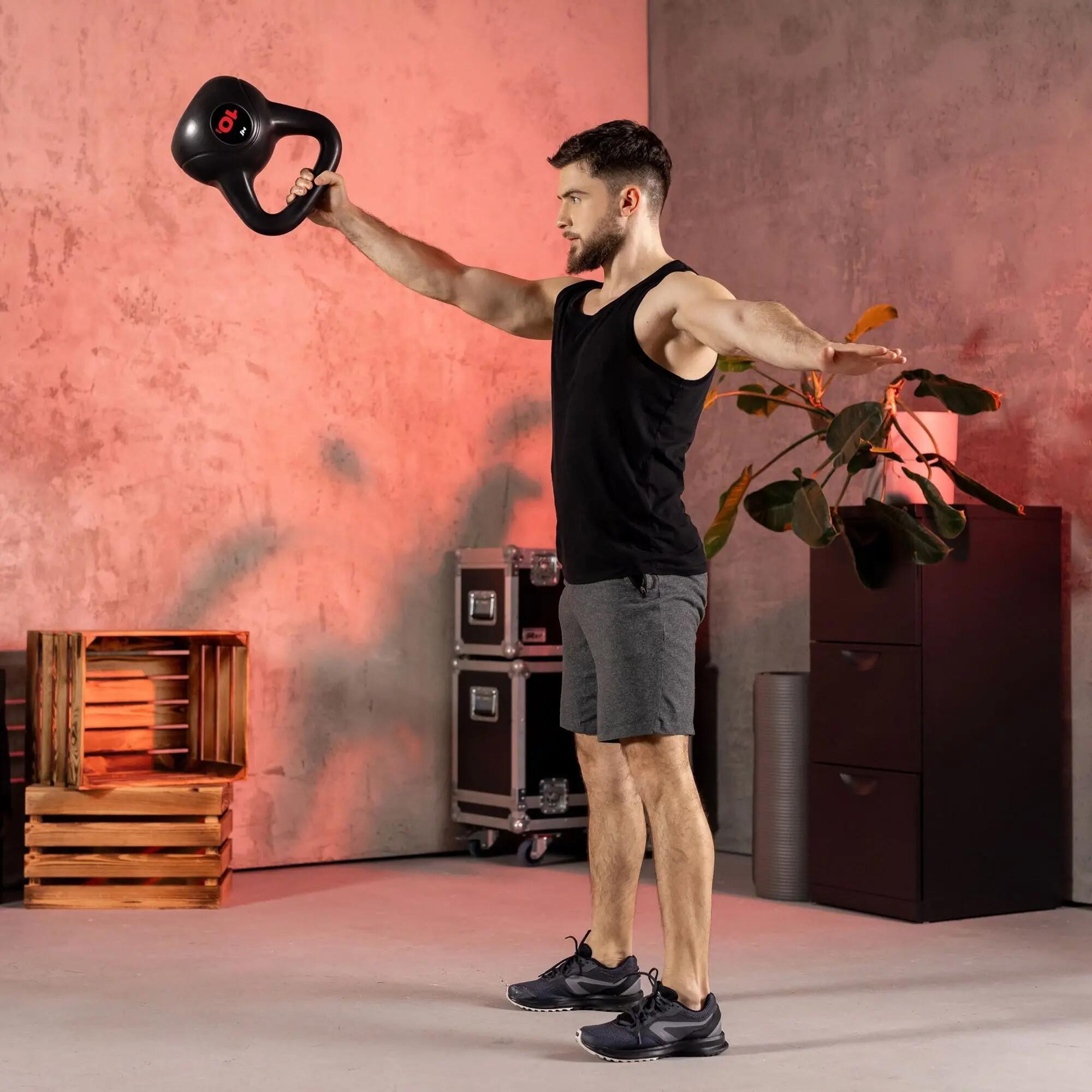 Kettlebell vinil pentru antrenament Hop-Sport HS-PB010HB 10kg 3/5