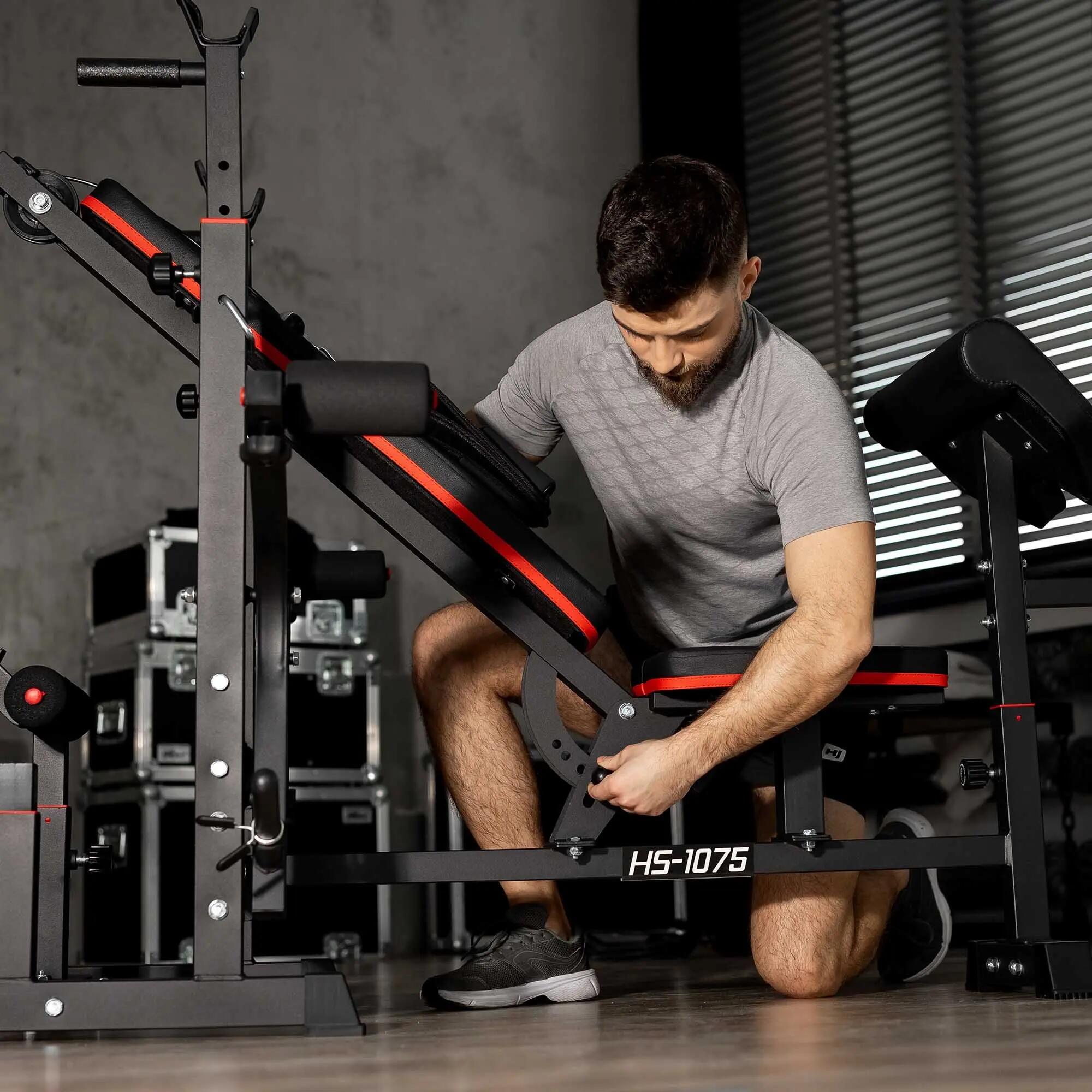 Banc de musculation Hop-Sport HS-1075 Pro avec pupitre à biceps et supports 5/7