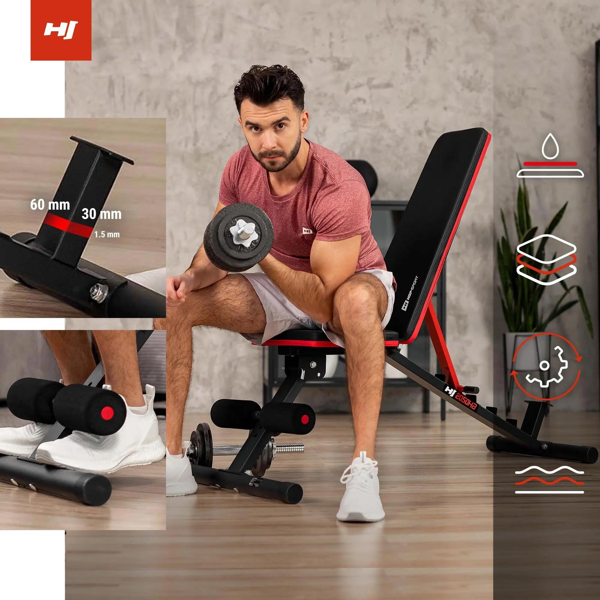 Klappbare Trainingsbank Hop-Sport HS-2050HB 7/7