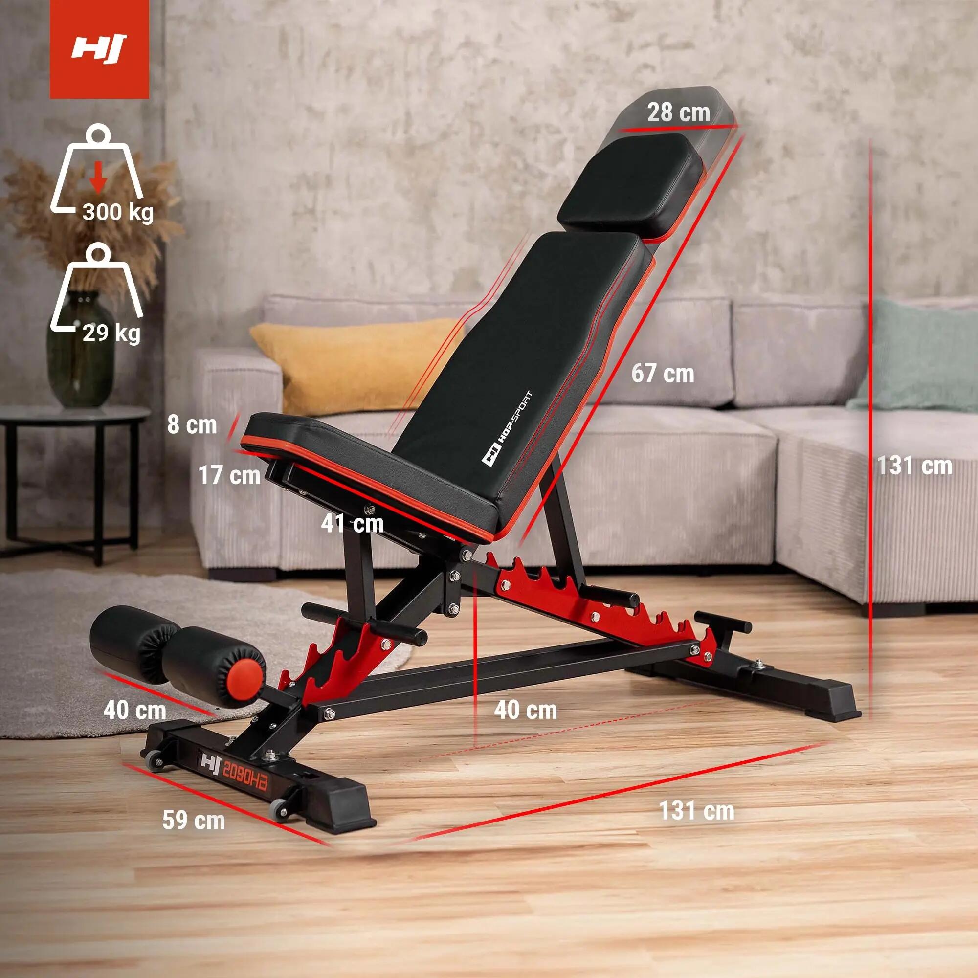 Verstelbare fitnessbank Hop-Sport HS-2090HB 5/7