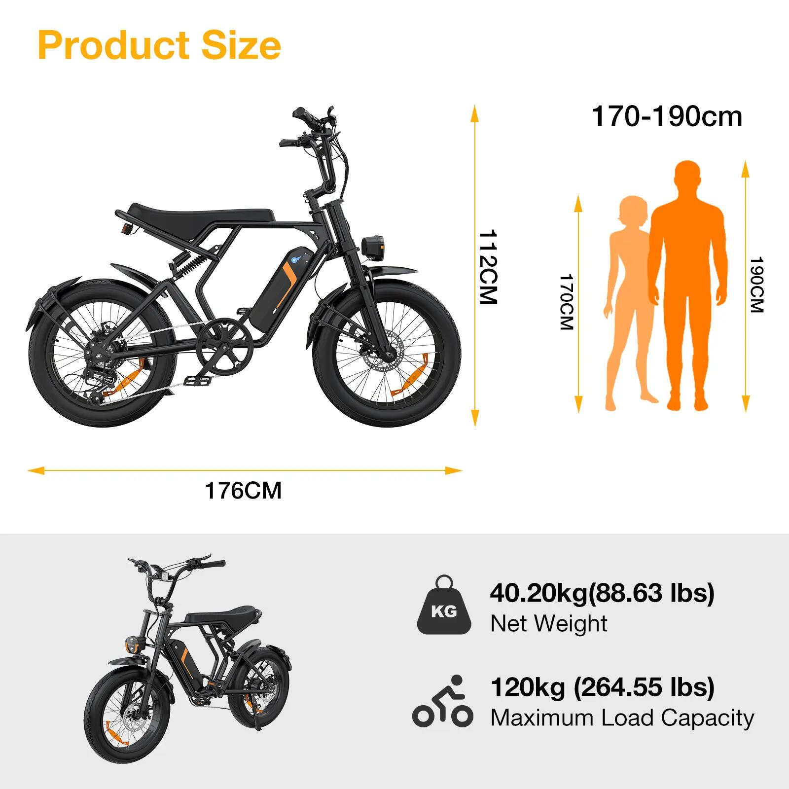Elektrische fatbike 20" 48V 15Ah uitneembare accu BK29T 8/8