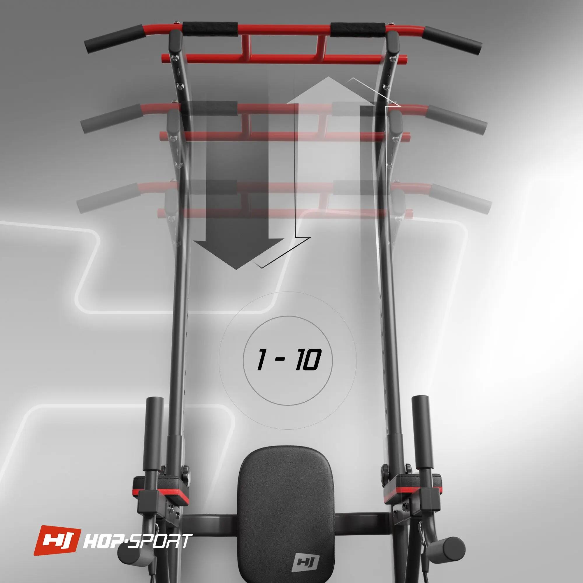 Hop-Sport HS-1016K edzőállvány húzódzkodóval és expanderekkel 3/7