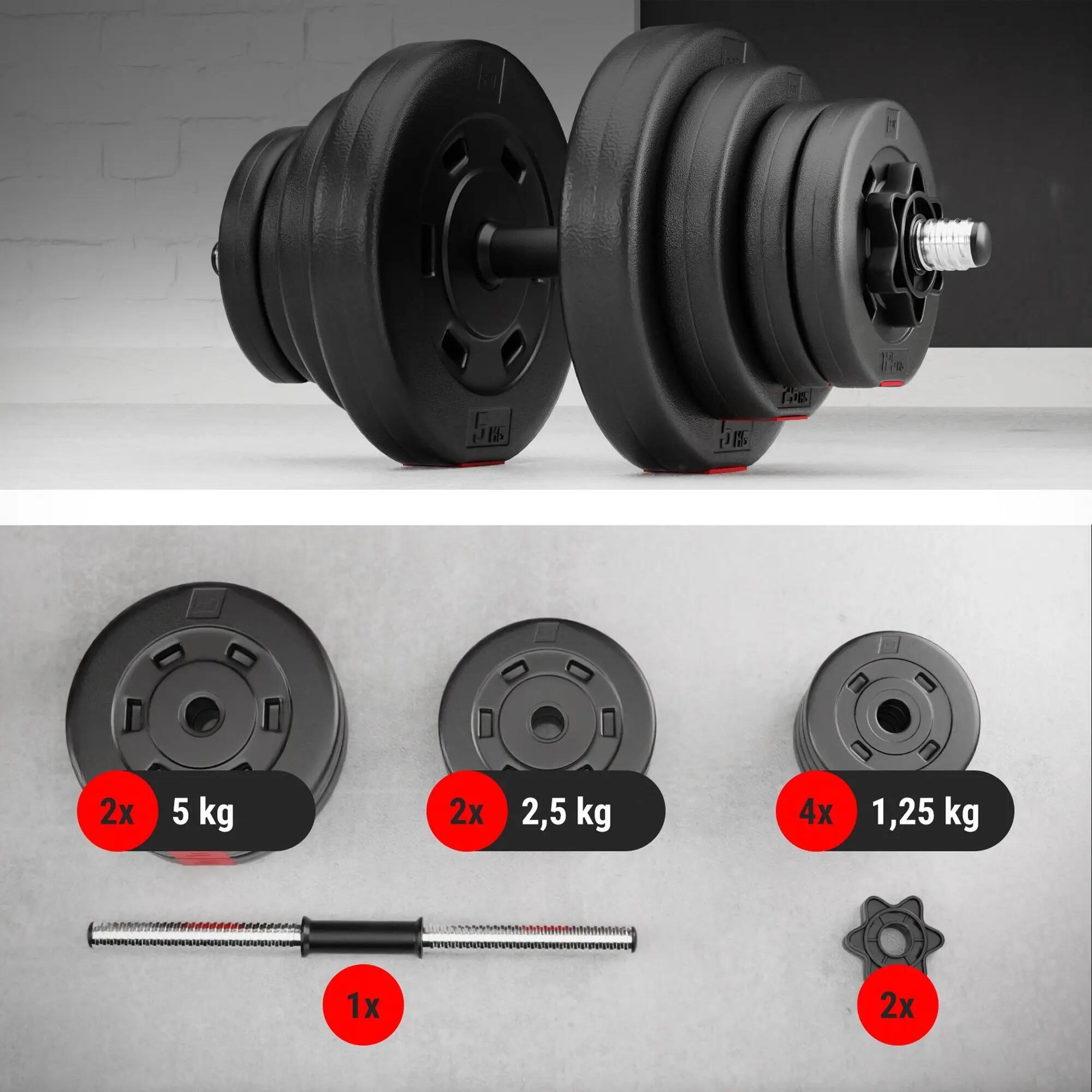 Set gantere pentru antrenament 1x20kg Hop-Sport HS-CD1x20 5/7