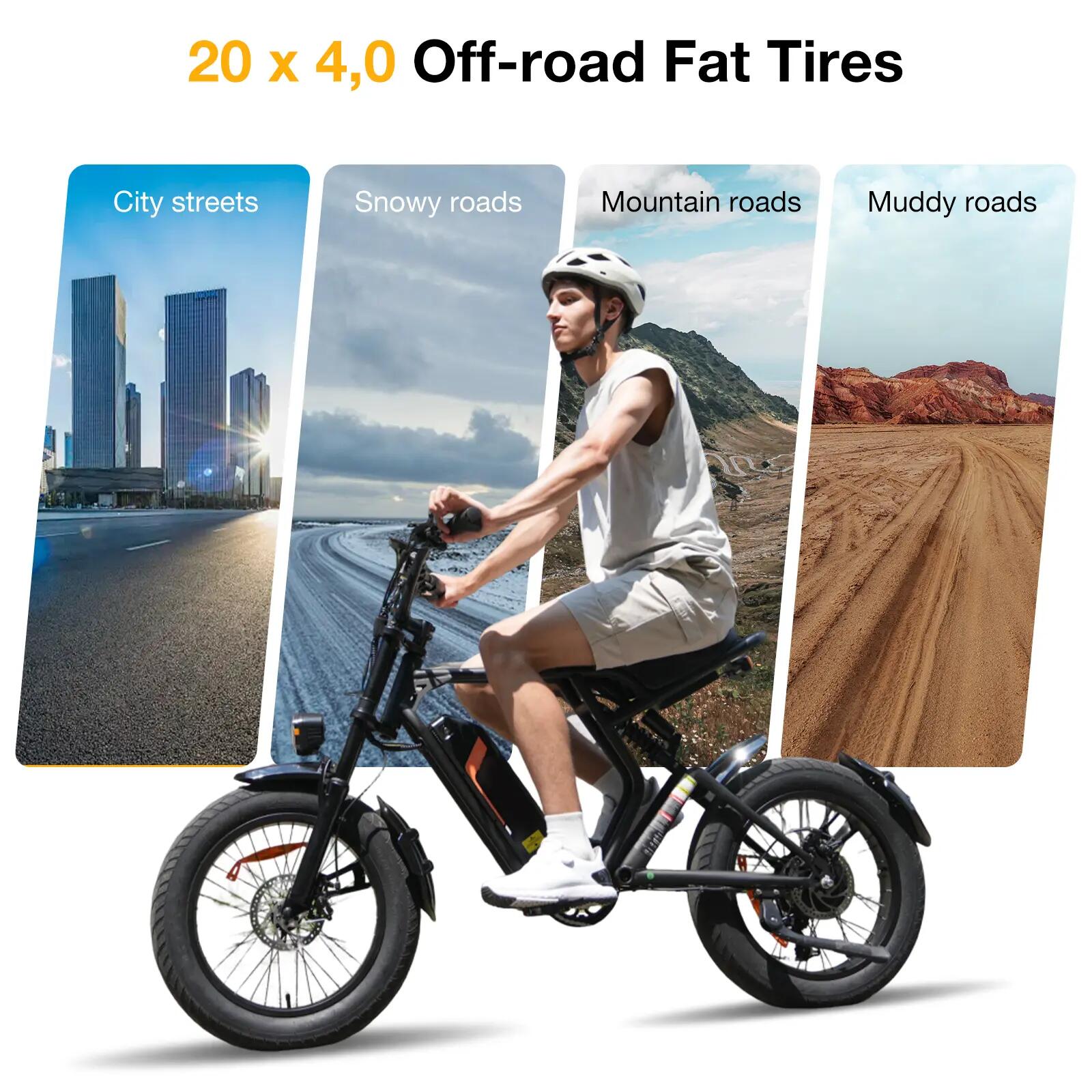 Elektrische fatbike 20" 48V 15Ah uitneembare accu BK29T 4/8