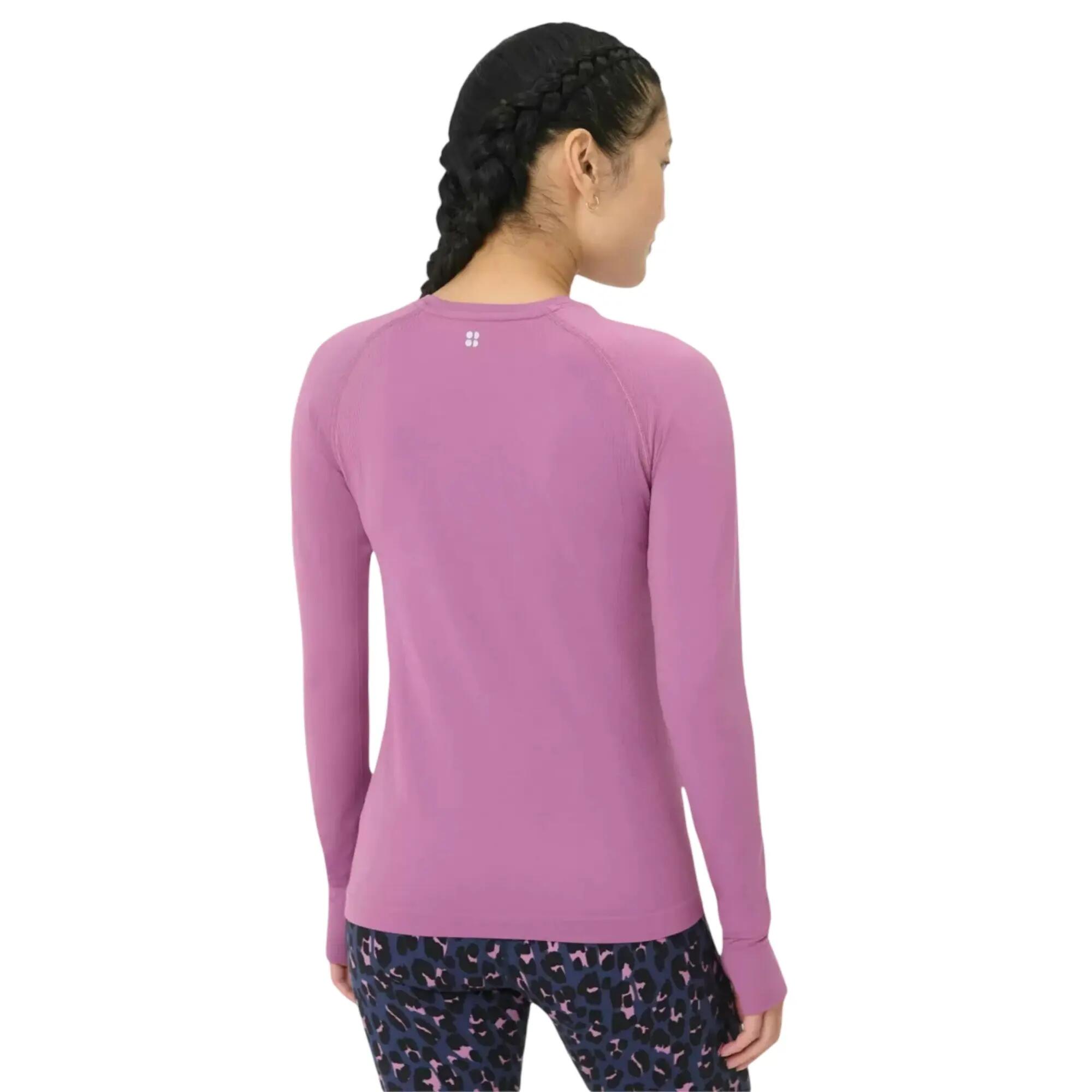 Top Atletico Senza Cuciture Manica Lunga Donna Sweaty Betty Viola Argyle 3/3