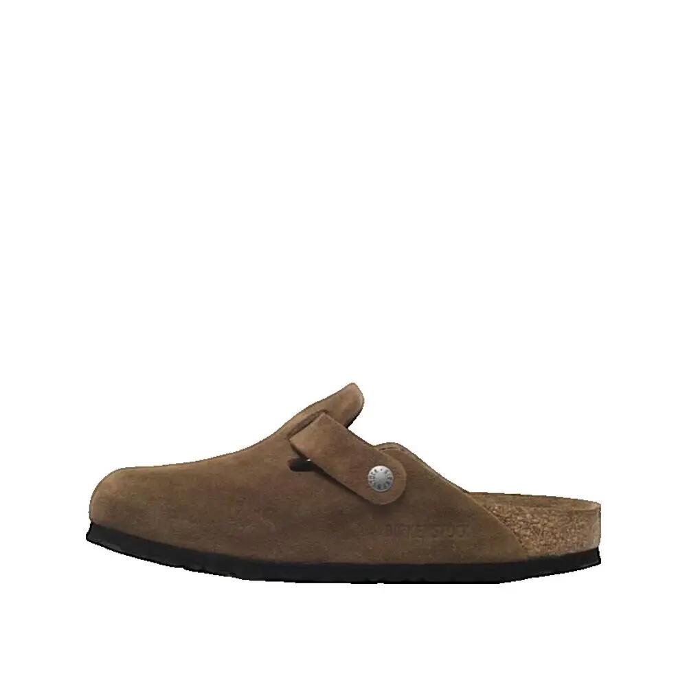 Sabots Birkenstock Boston in camoscio marrone 3/3