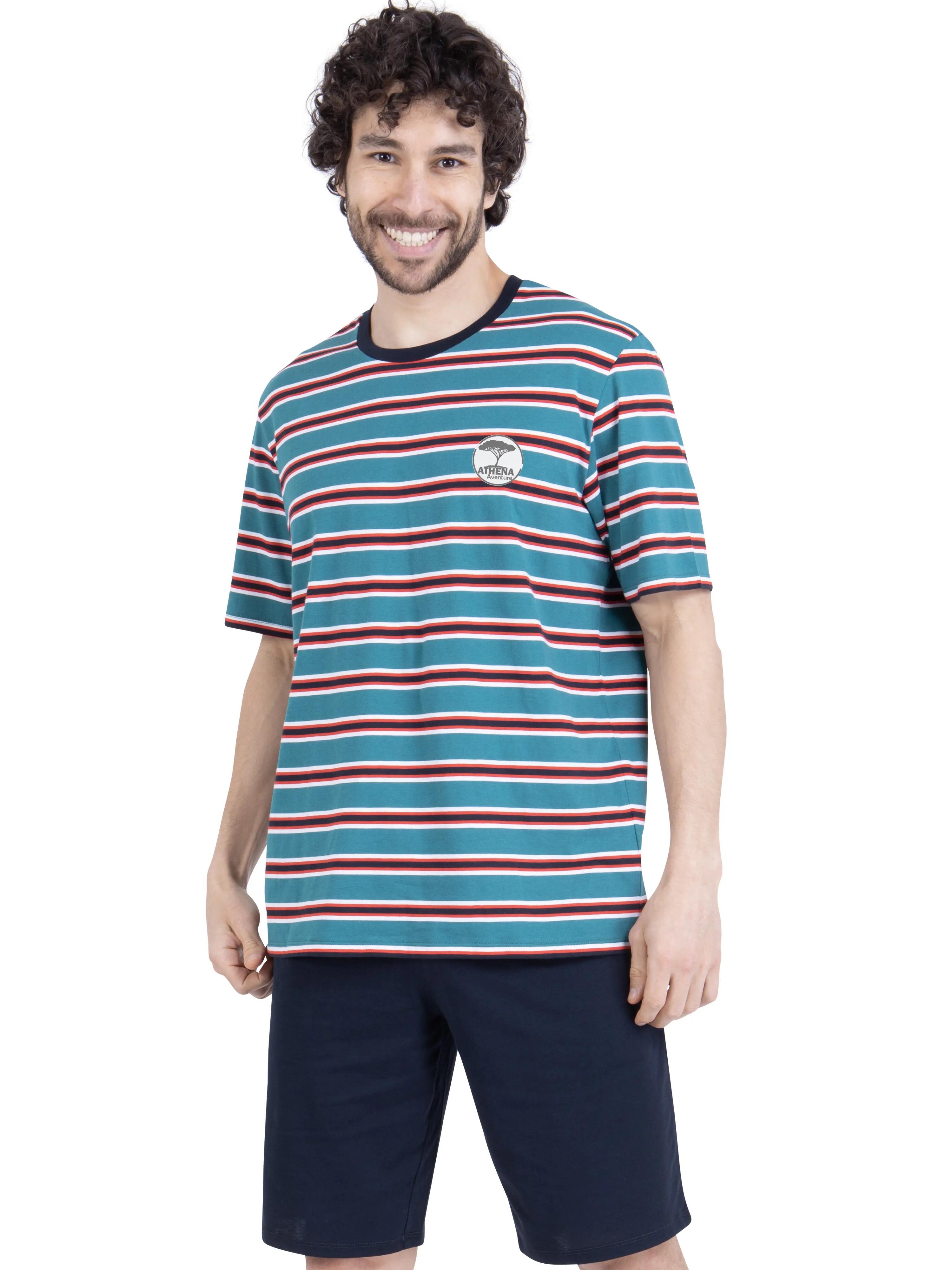 Pyjama court homme Rayures Aventure 1/6