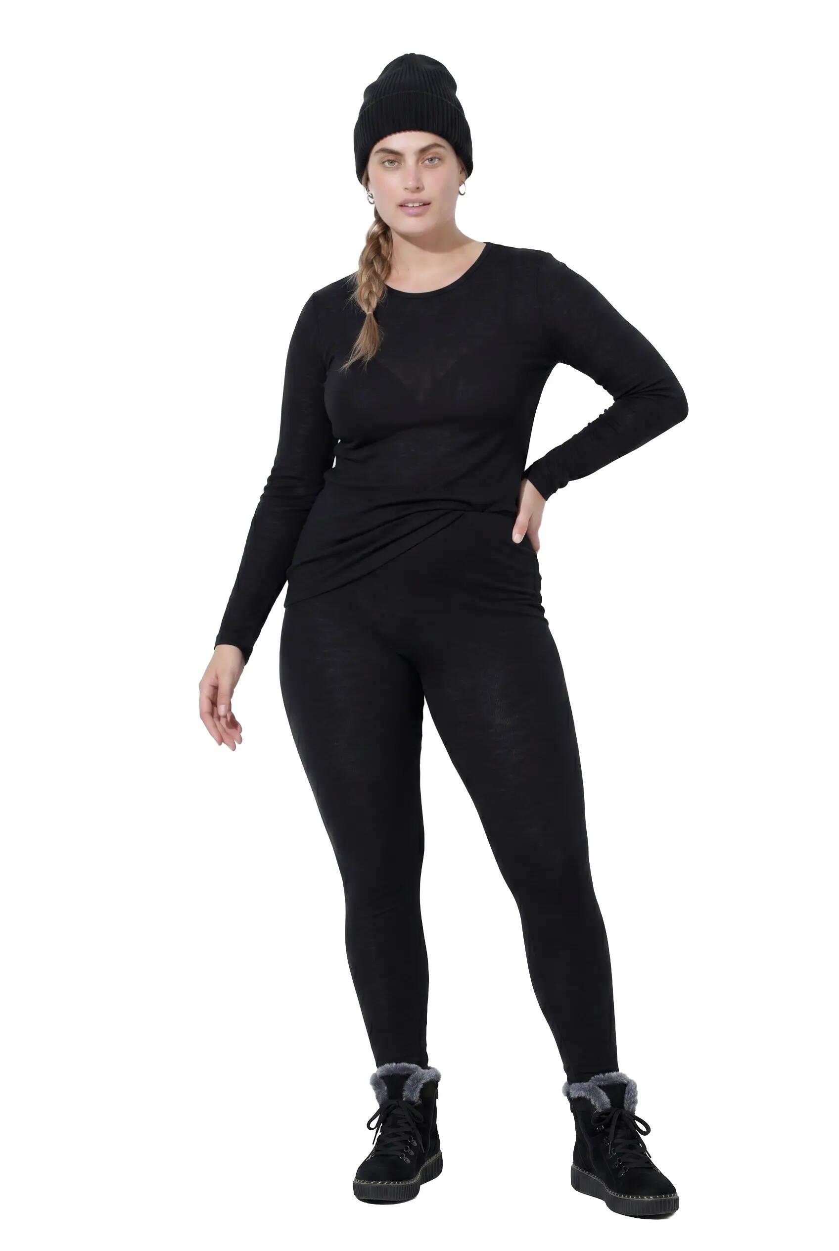 Dames Thermo-legging fijn gebreid smalle pijpen elastische tailleband 8/8