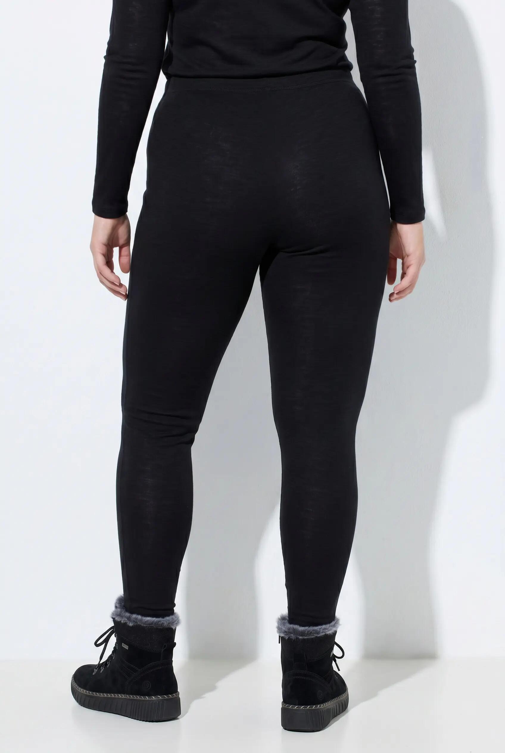 Dames Thermo-legging fijn gebreid smalle pijpen elastische tailleband 3/8