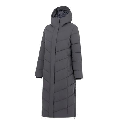 Veste Longue Matelassée Et Unie À Capuche ELORIA Femme (Kaki Foncé)