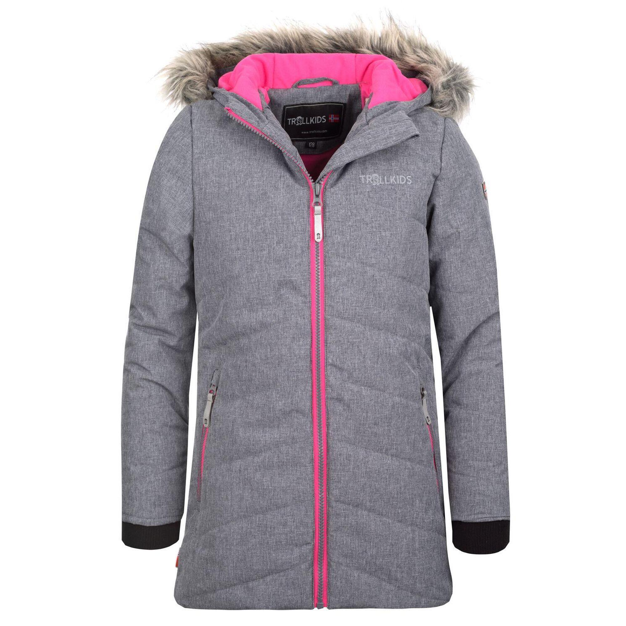 Giacca invernale impermeabile da bambino Lifjell Grigio / Magenta