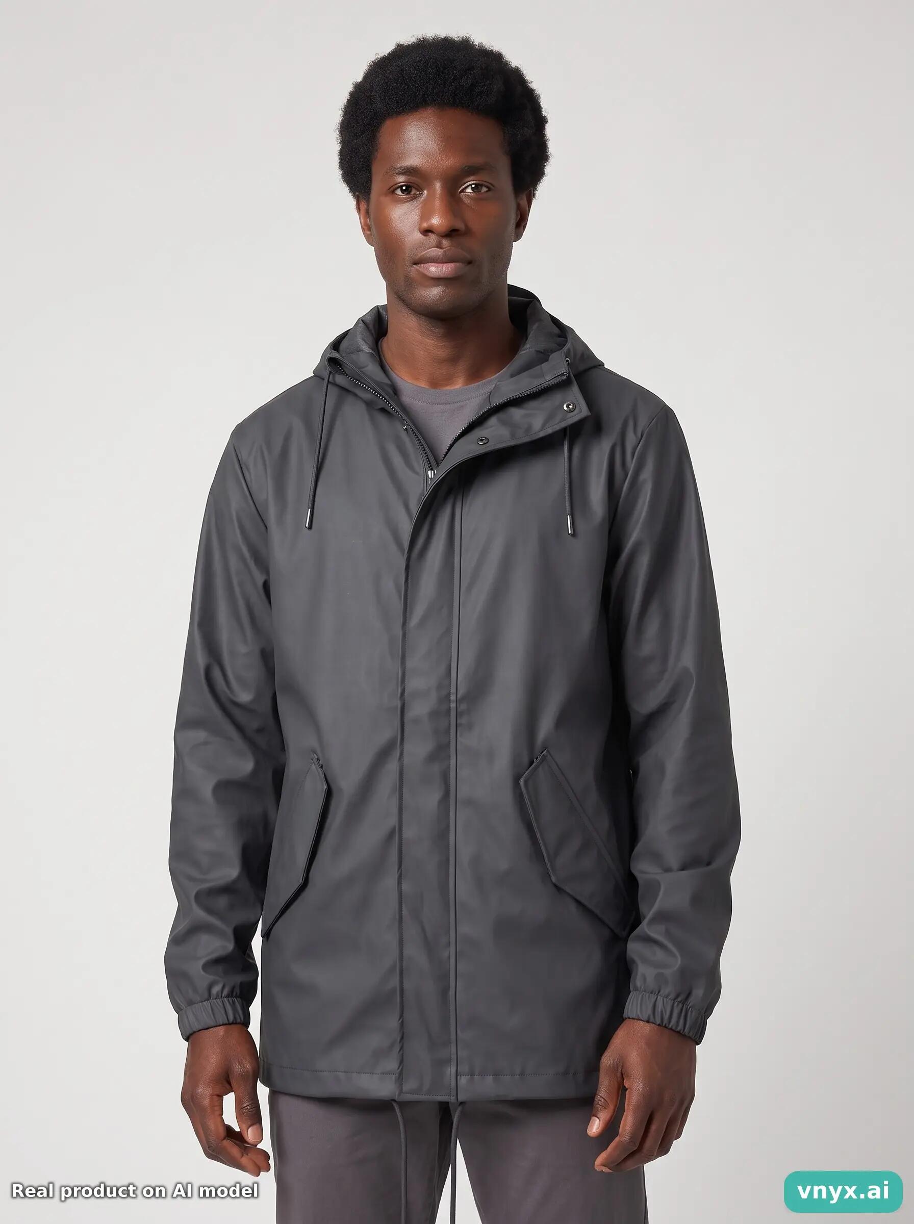 Second Life - Vintage RAINS Charcoal Outdoor Jacket Men S 5/5