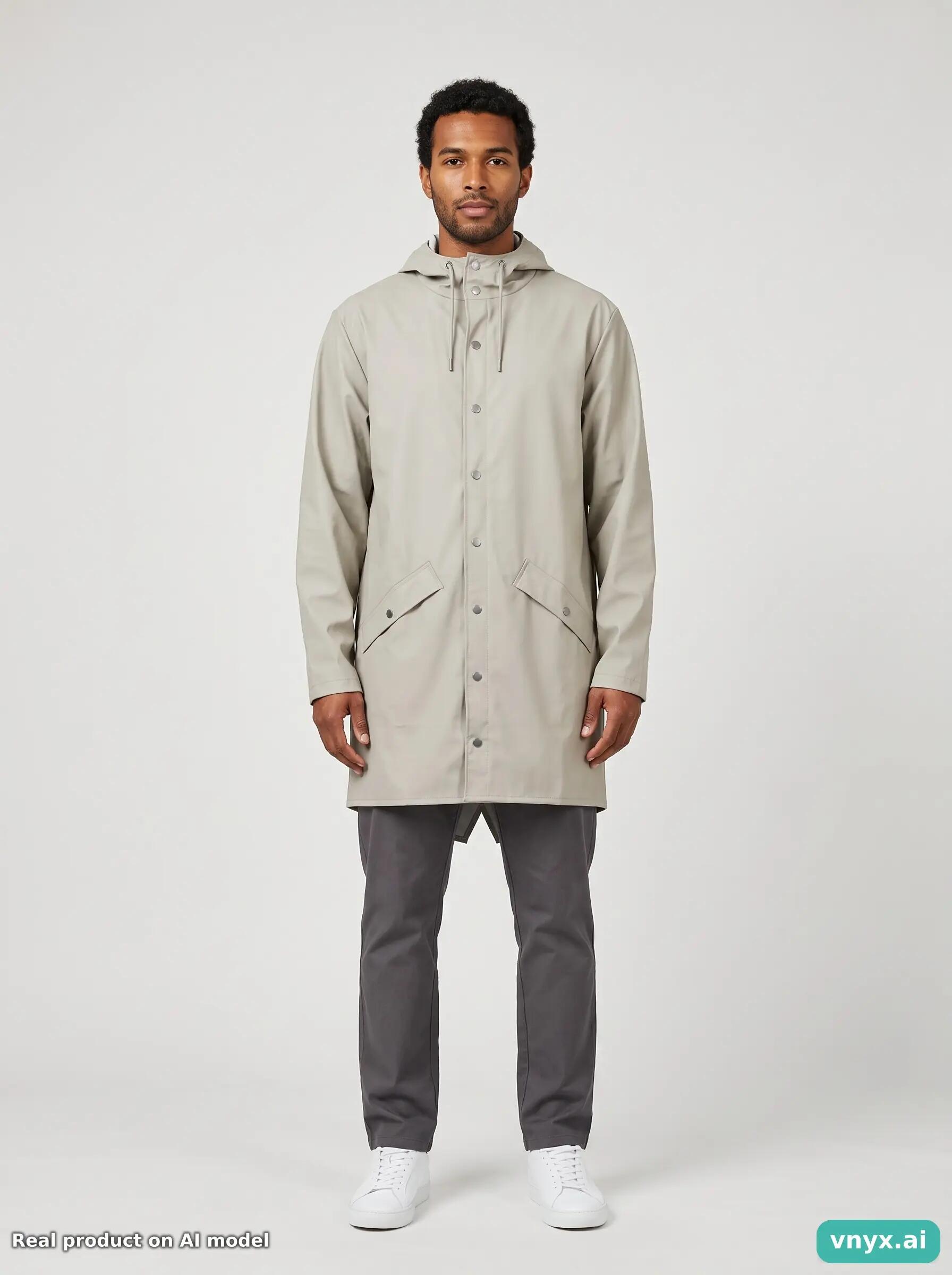 Second Life - Vintage RAINS Light Grey Outdoor Jacket Men M 3/5