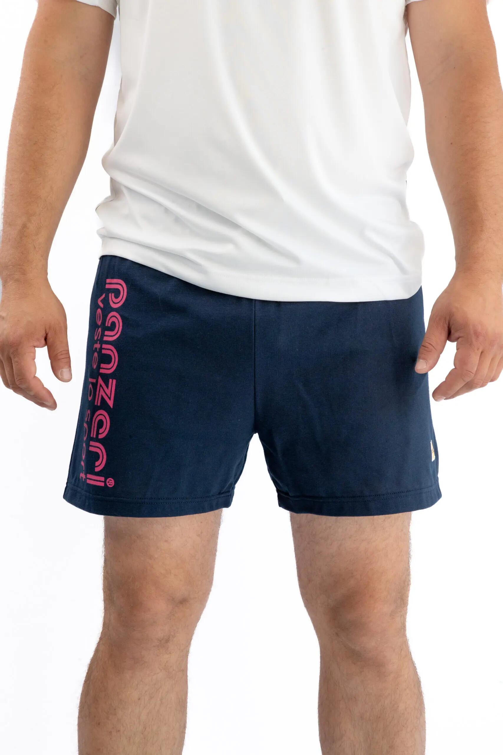 Short Panzeri Mixte  - Uni A - Bleu Marine / Fuchsia 5/5