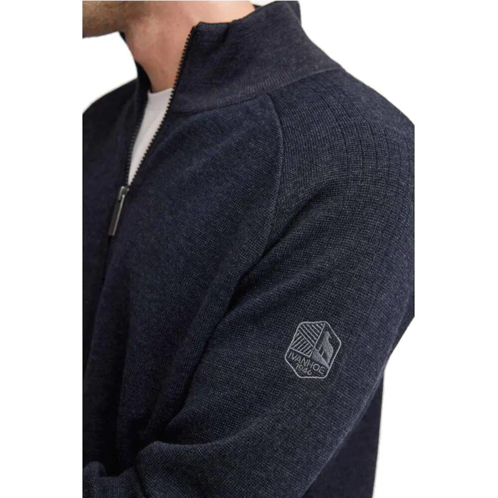Vest Henry Full Zip Windbreaker Steelblue - merinowol - Blauw 5/5