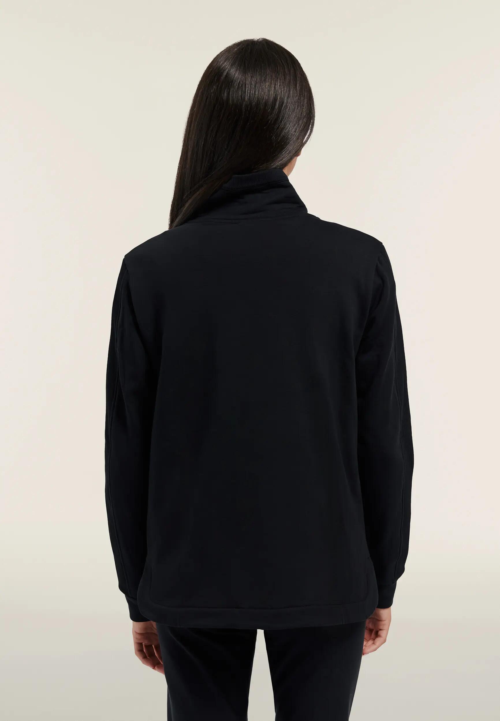 Felpa donna fondo asimmetrico con zip e collo alto 3/6