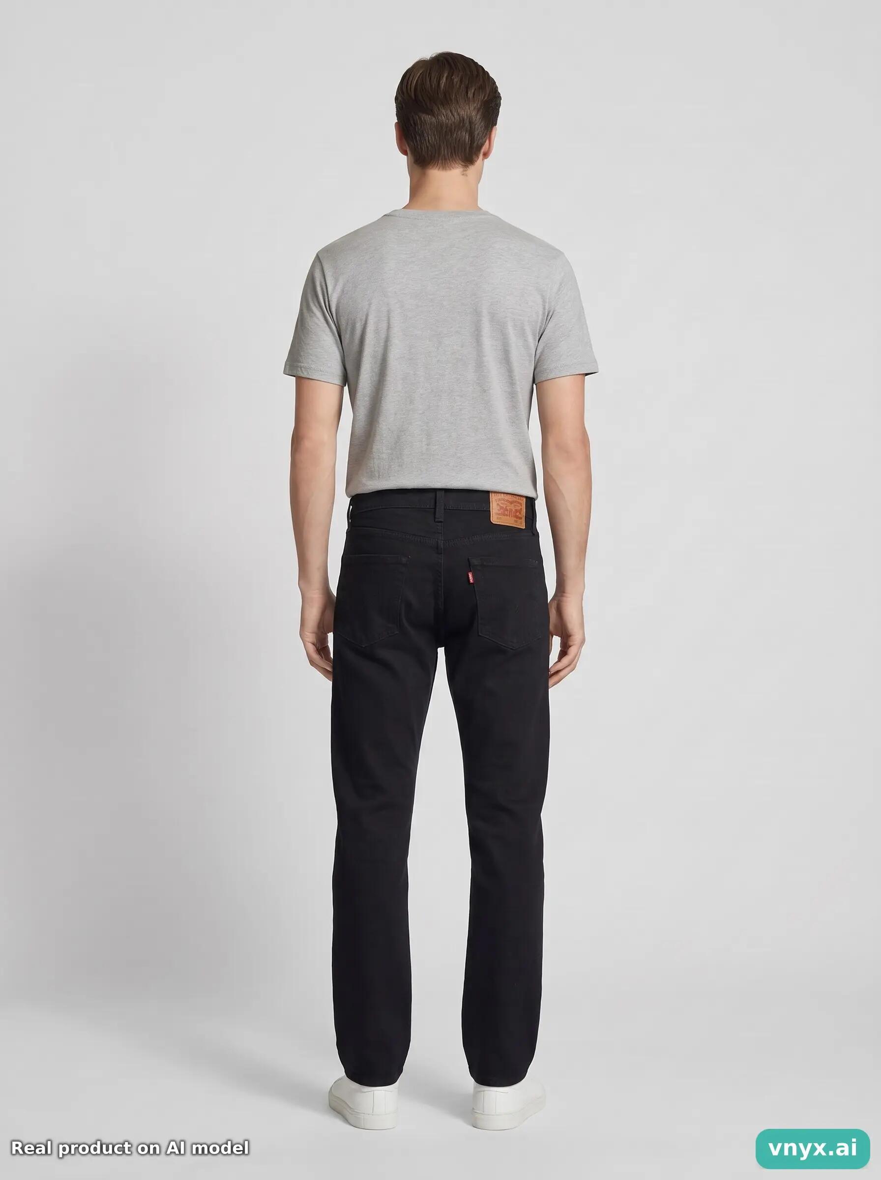 Second Life - Vintage Levi's Deep Black Jeans Men 27 L32 4/6