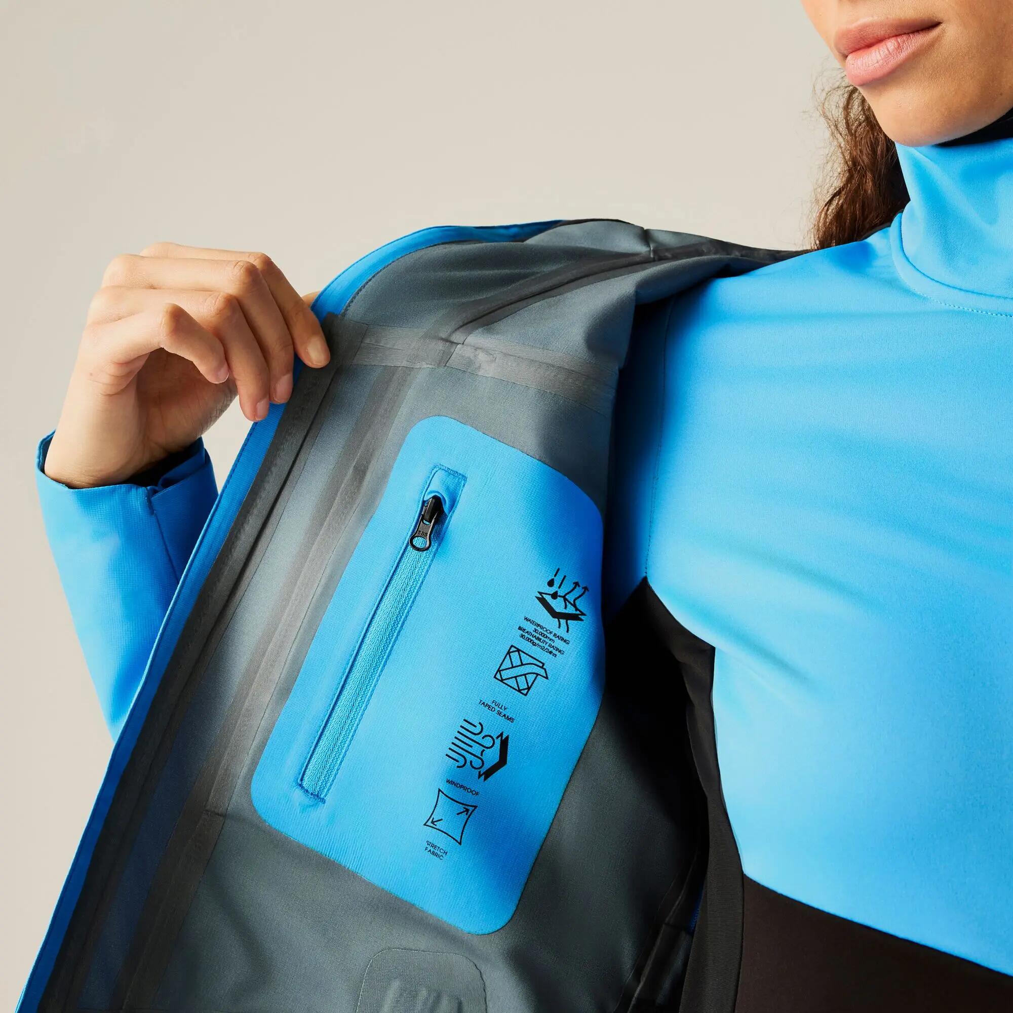 Blouson De Ski Uni À Capuche Ajustable Femme (Bleu Clair) 7/7