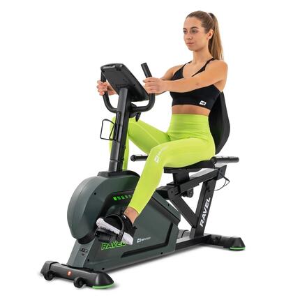 Vélo d'appartement semi-allongé Hop-Sport HS-120L Ravel, App compatible, Noir