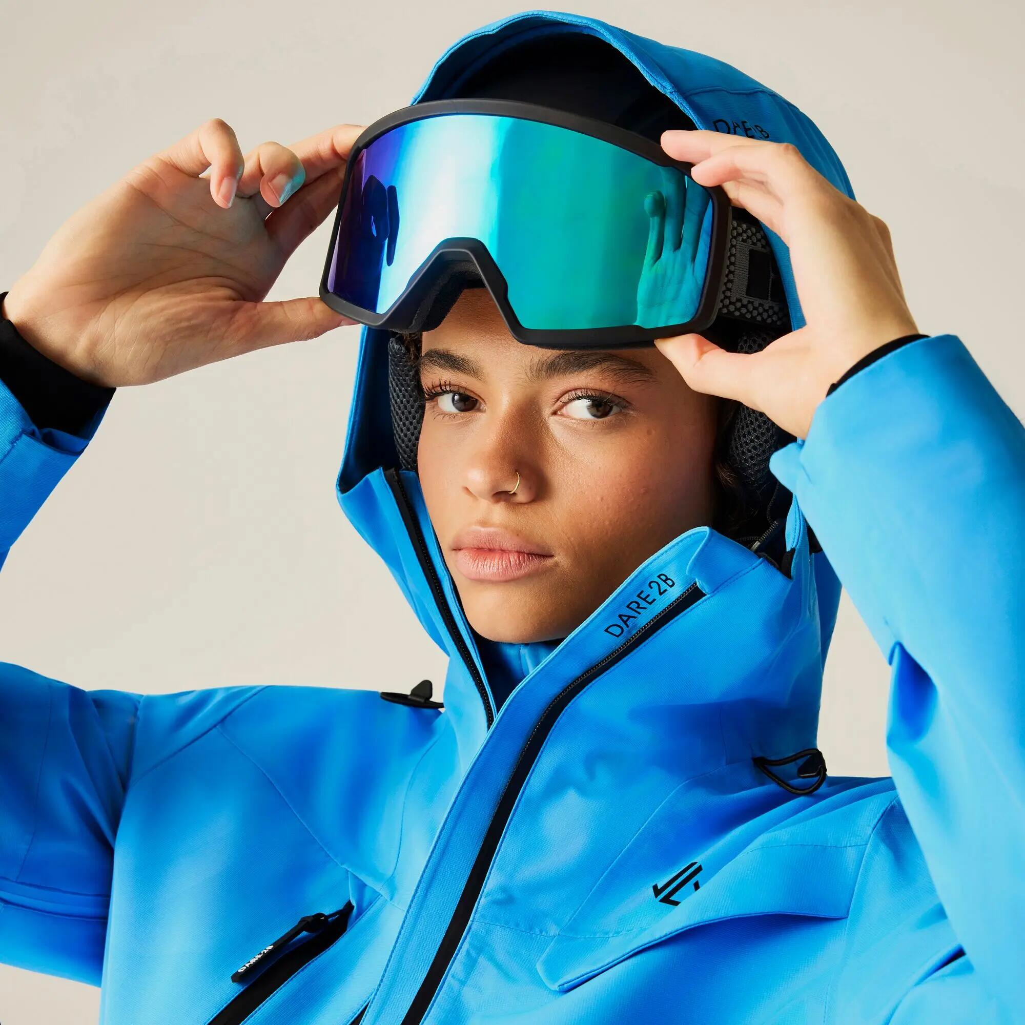 Blouson De Ski Uni À Capuche Ajustable Femme (Bleu Clair) 6/7