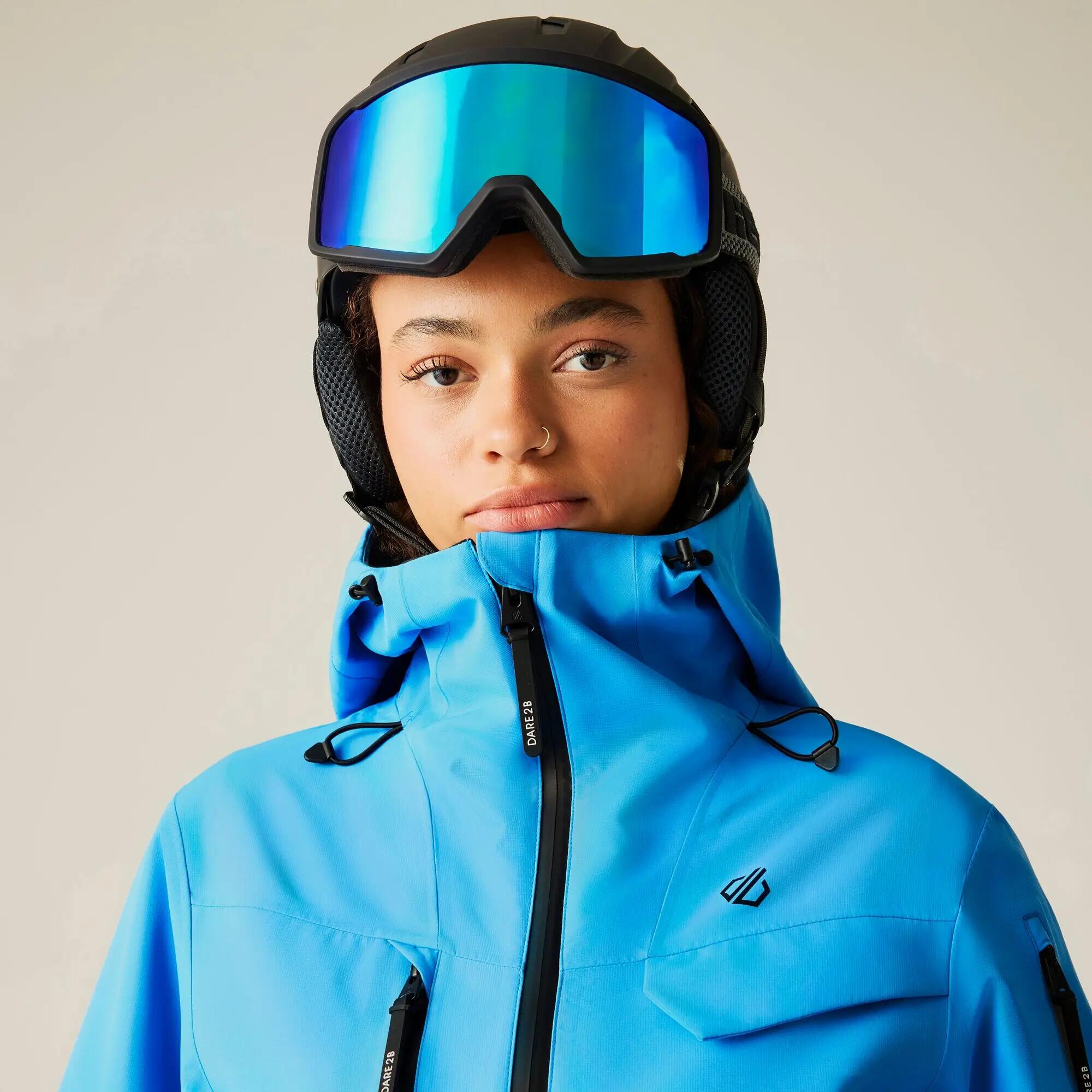 Blouson De Ski Uni À Capuche Ajustable Femme (Bleu Clair) 4/7