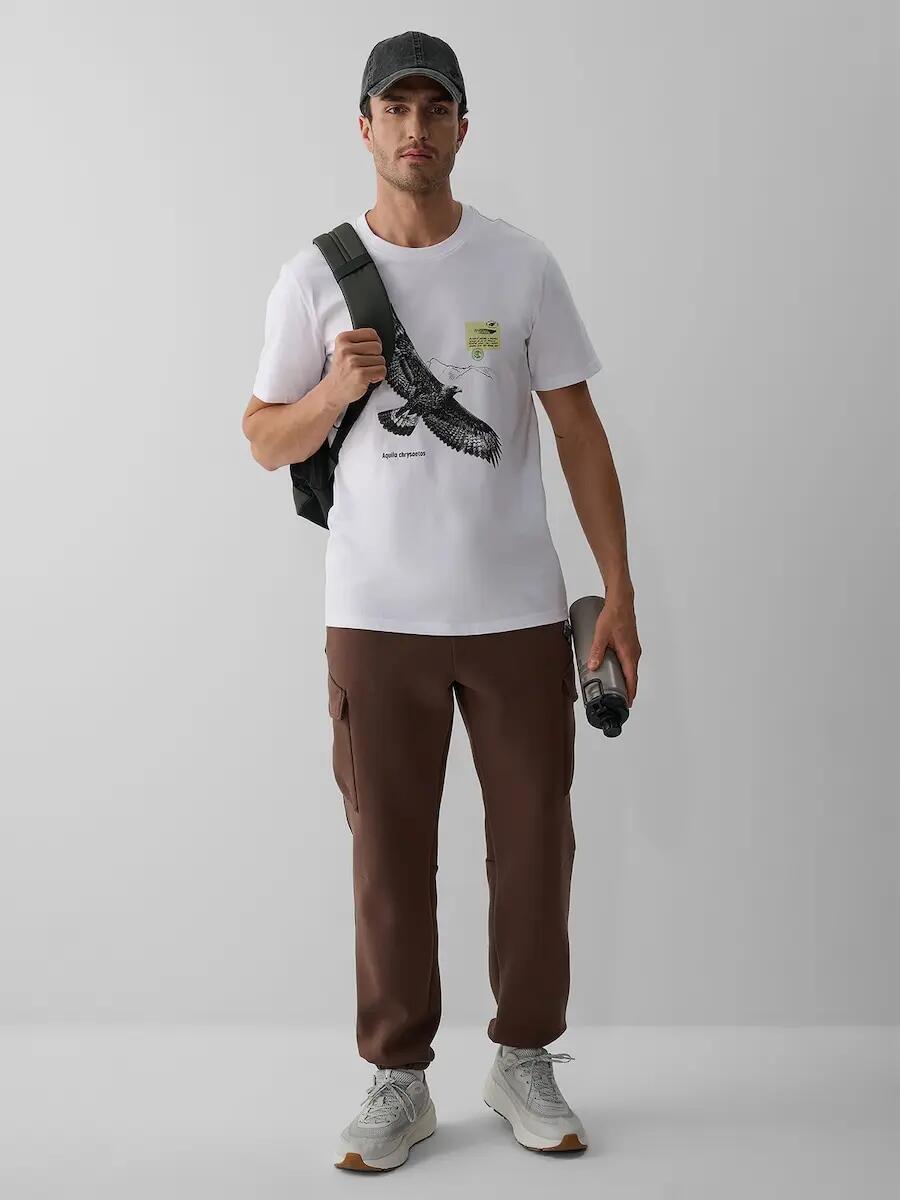 T-shirt regular z nadrukiem męski 4F 4/6