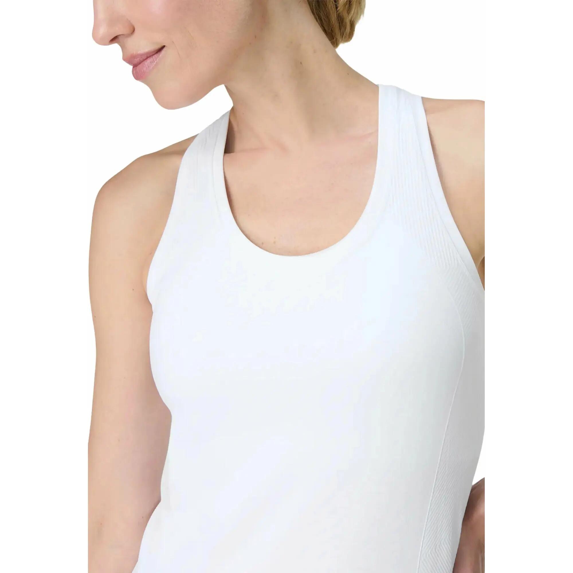Camiseta Sin Mangas Athlete Ejercicio para Mujer Blanco 4/4