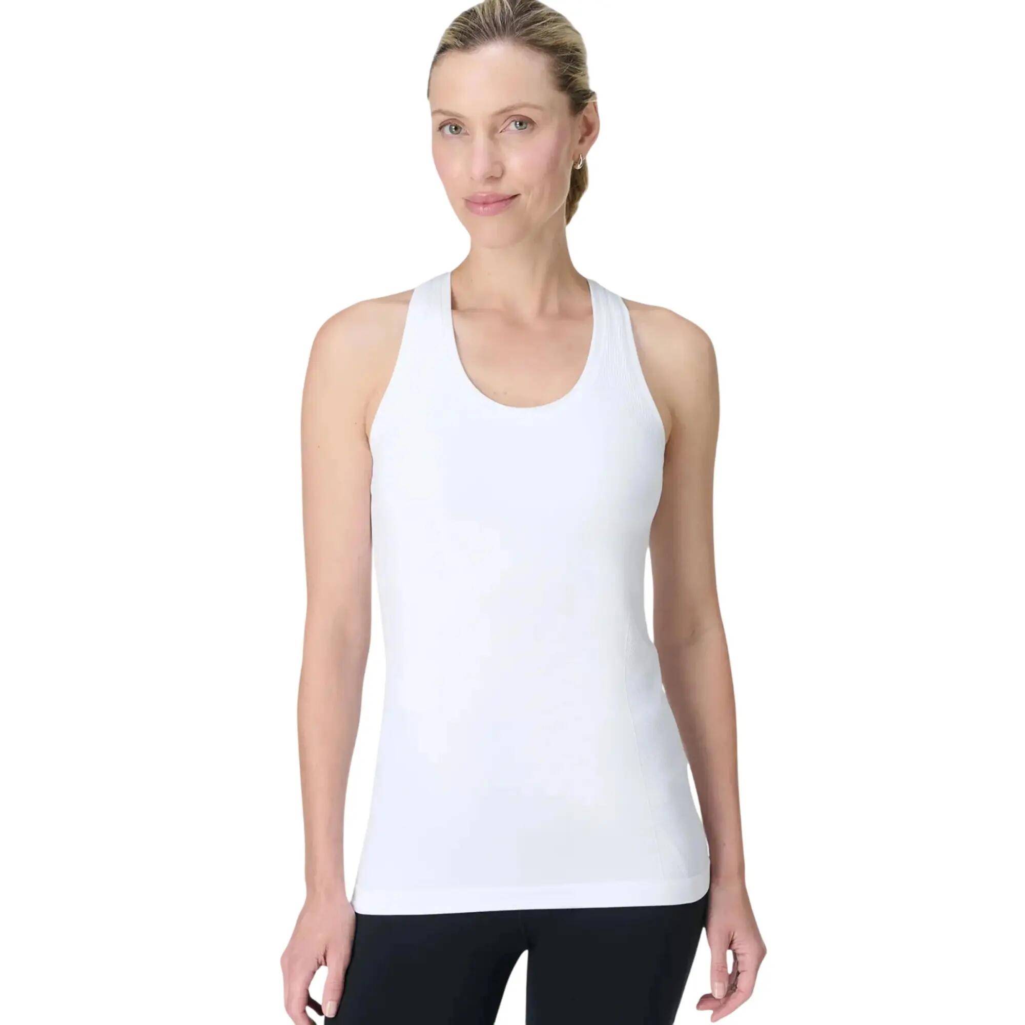 Camiseta Sin Mangas Athlete Ejercicio para Mujer Blanco 2/4