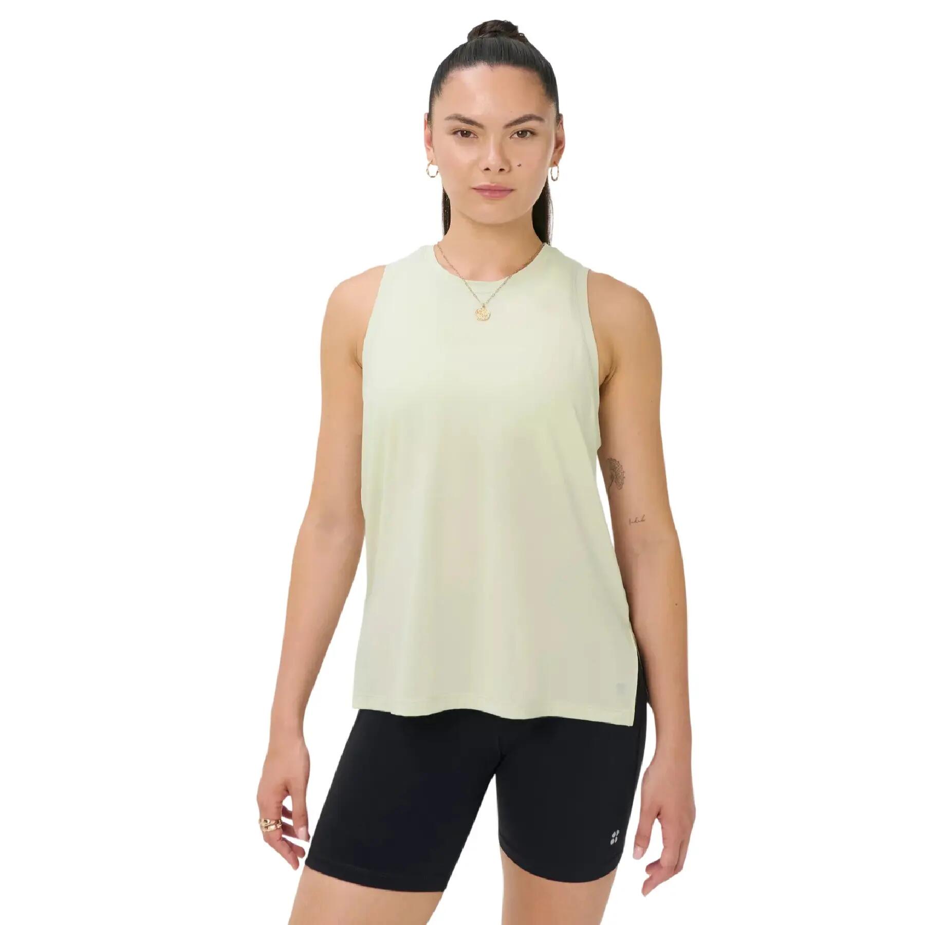 Canotta 2 Strati Donna Sweaty Betty Soft Flow Studio Verde Salice 4/4