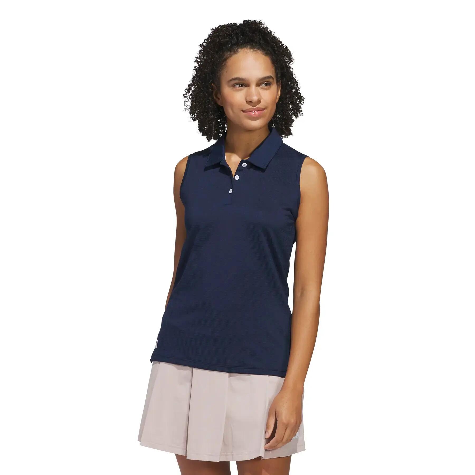 Polo sans manches femme adidas Solid Ottoman 2/6
