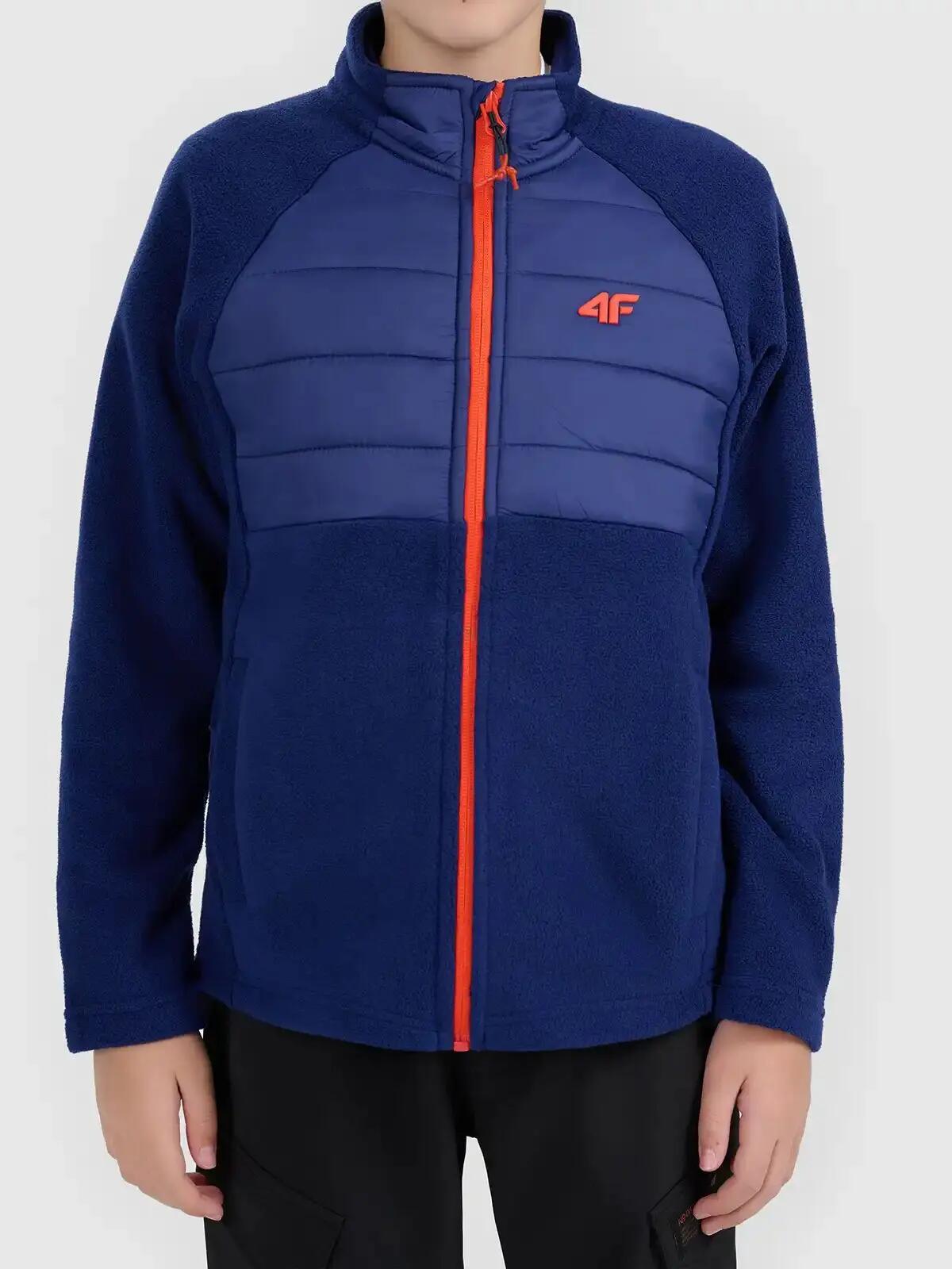 Bluza polarowa chłopięca rozpinana granatowa 4F 158 3/6