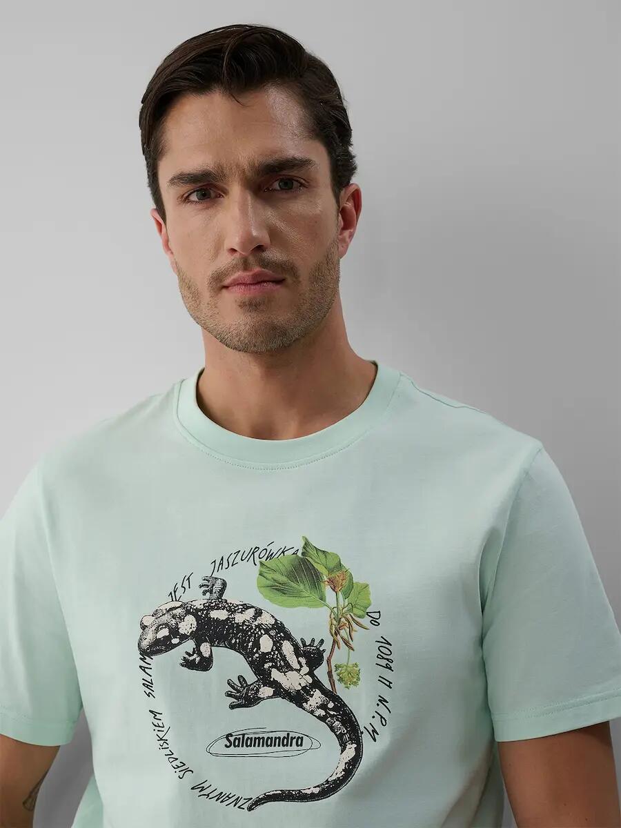 T-shirt regular z nadrukiem męski 4F 3/6