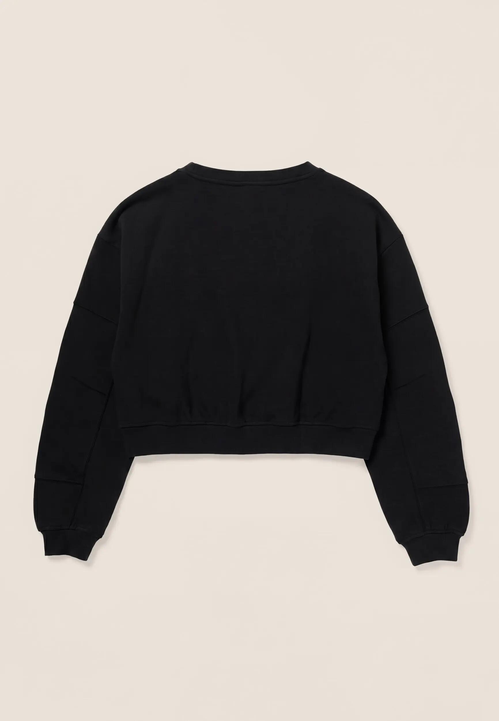 Felpa Girocollo Comfort Cropped Donna Effetto Delavé 5/6