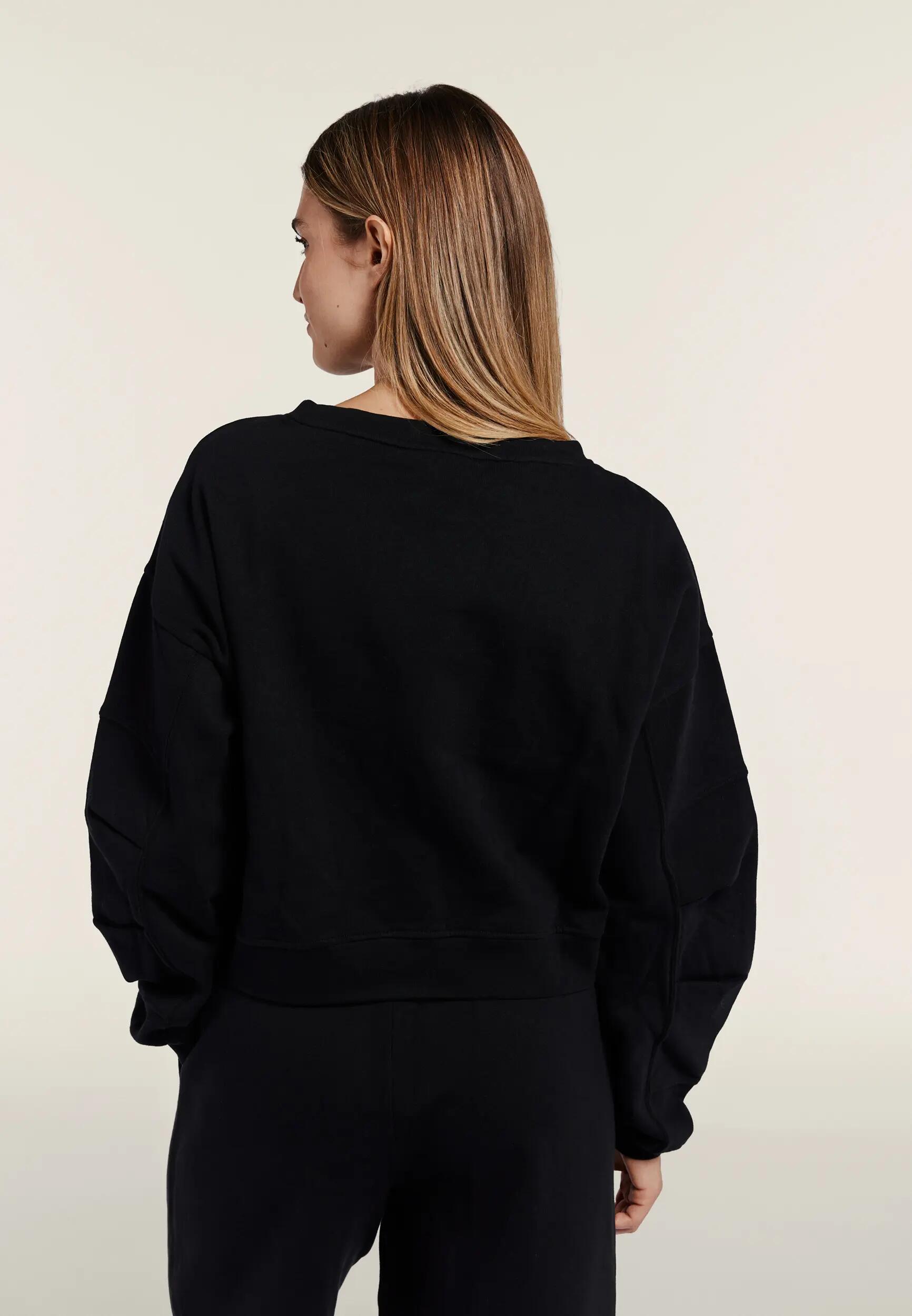Felpa Girocollo Comfort Cropped Donna Effetto Delavé 3/6