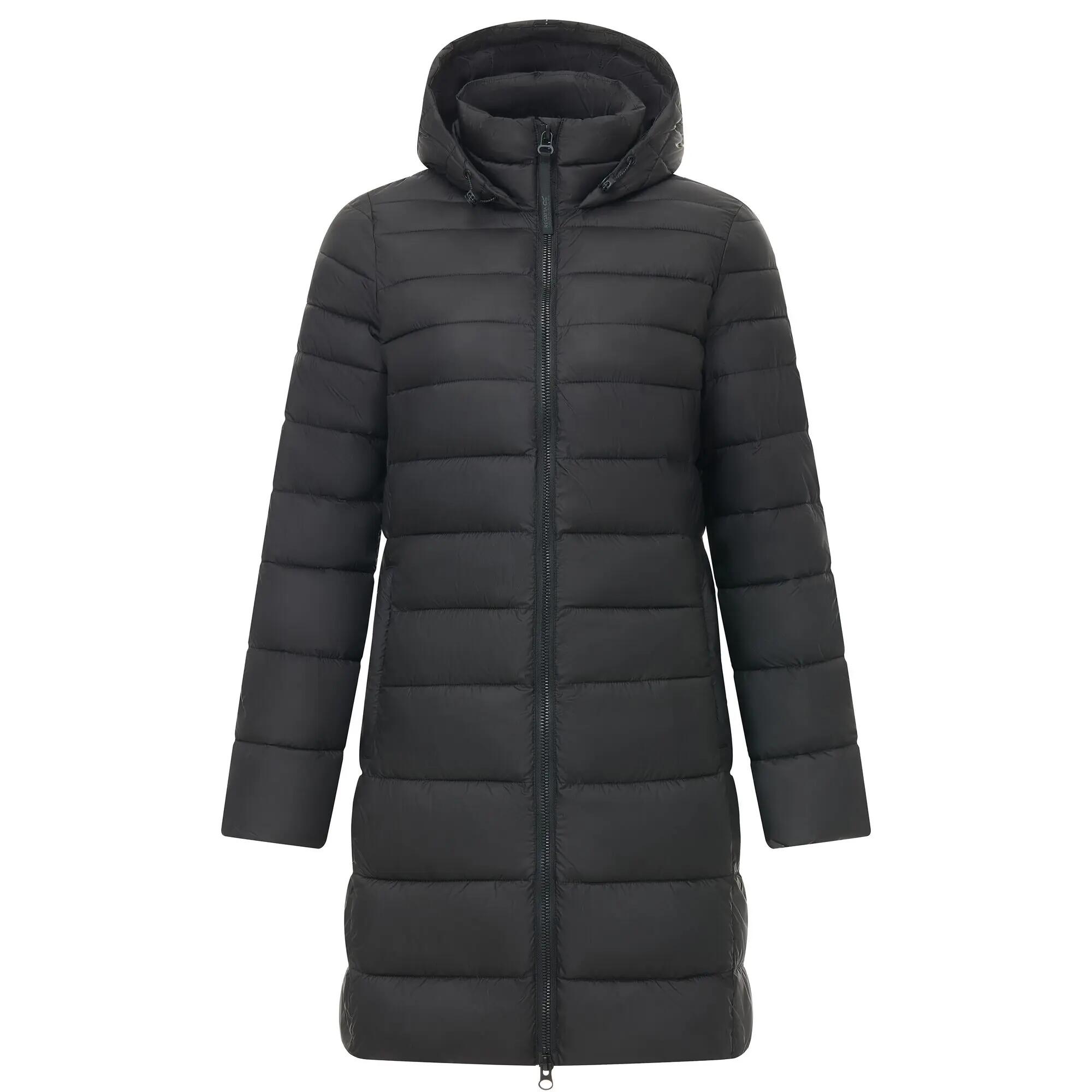Veste Longue Matelassée Et Unie À Capuche AMARA Femme (Noir) 2/7