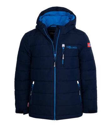 Kinder winterjas hemsedal xt waterafstotend winddicht marineblauw/azuurblauw