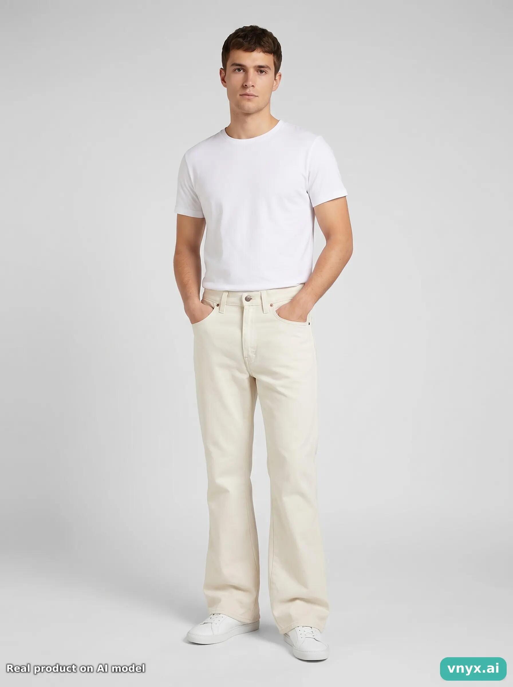 Second Life - Vintage Wrangler Classic Off-White Jeans Men 27 L34 3/6
